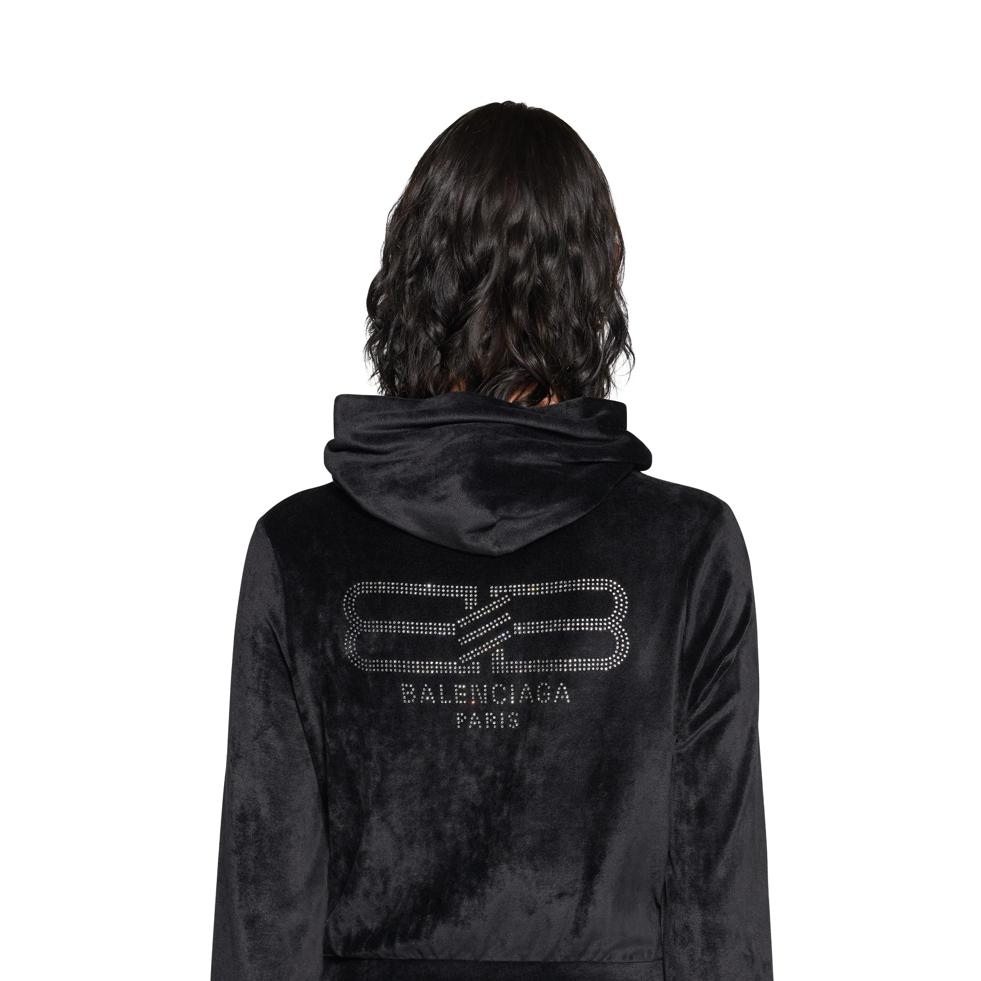 Fitted Zip Up Hoodie - Black - Image 6