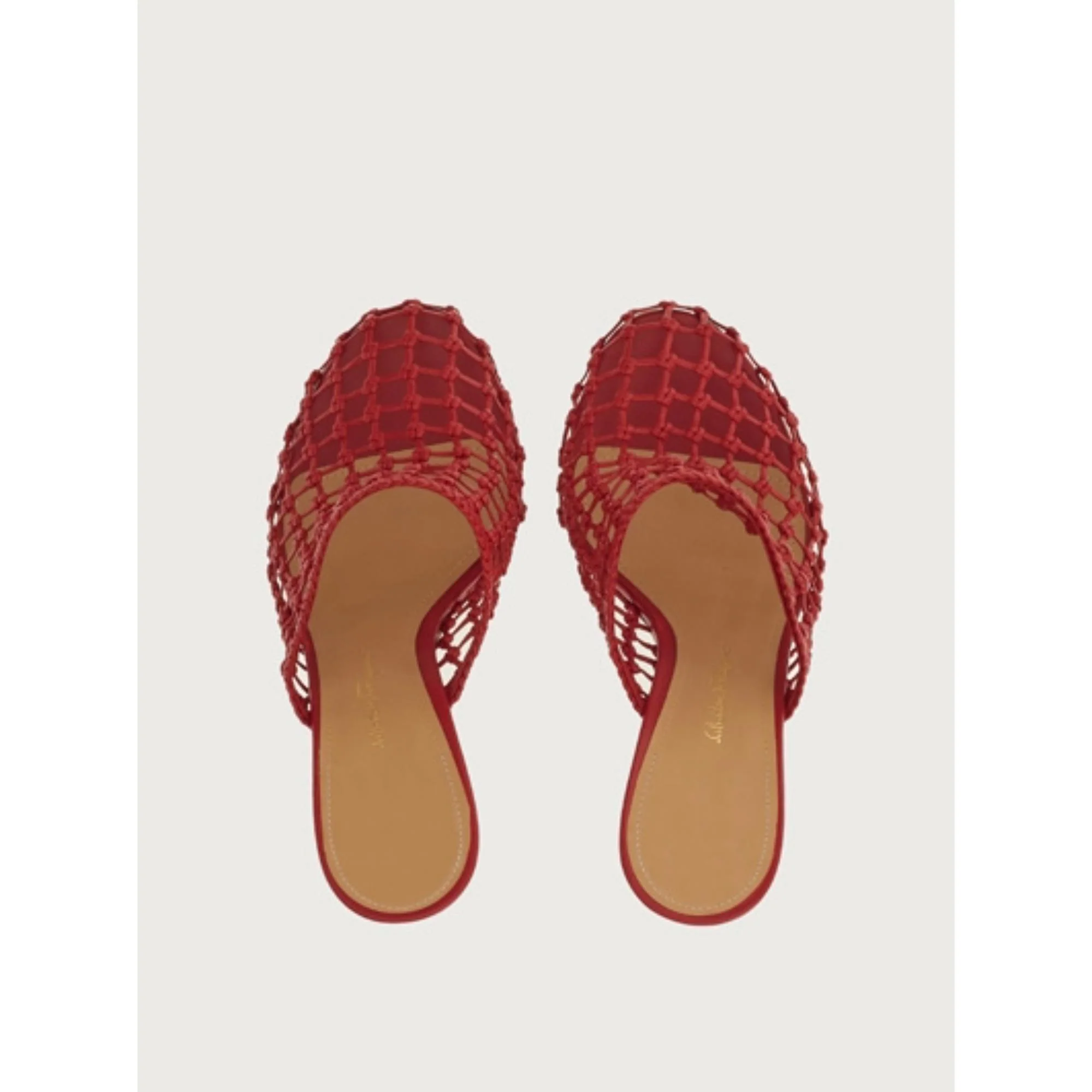 Woven High Heel Mule - Lipstick Red - Image 2