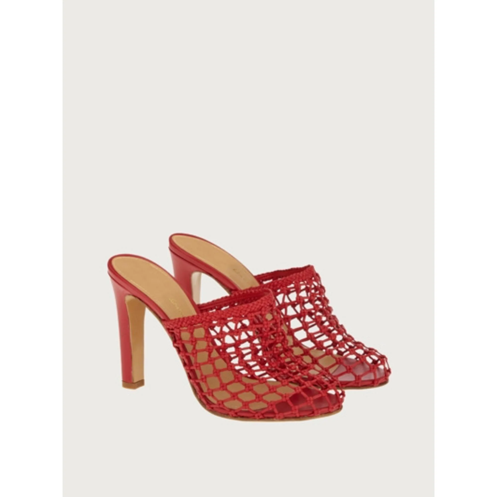 Woven High Heel Mule - Lipstick Red - Image 3
