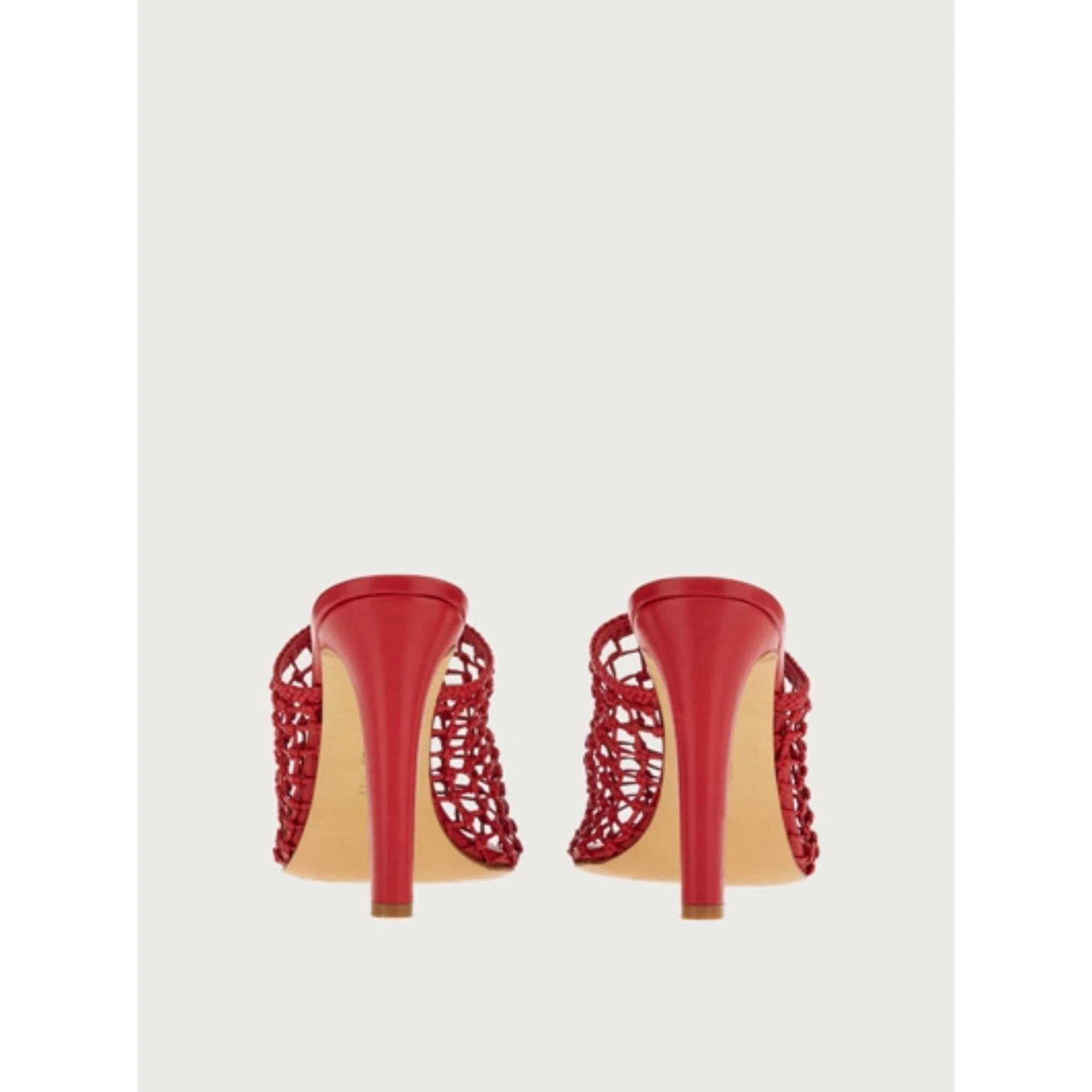 Woven High Heel Mule - Lipstick Red - Image 4