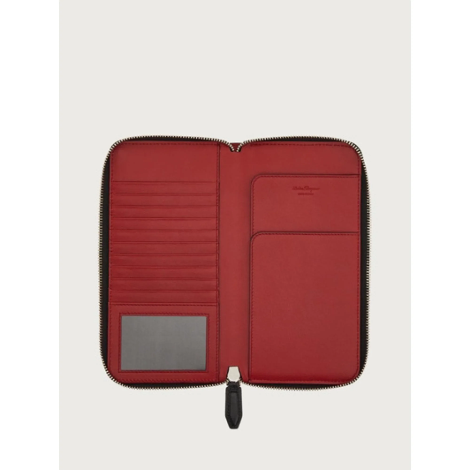 Gancini Document Wallet - Black/Ferragamo Red - Image 4