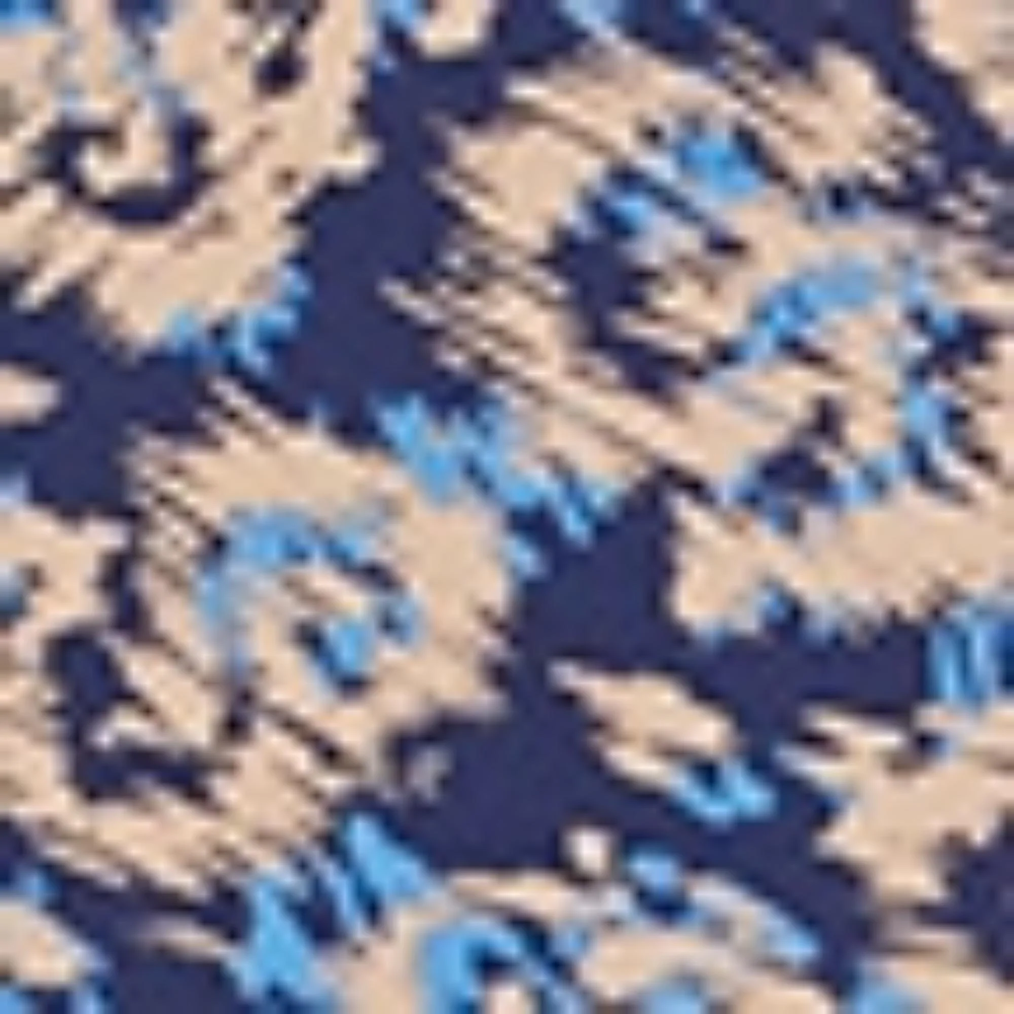 Gancio S Print Silk Foulard (70x70cm) - Blue Marine/Light Blue - Image 3