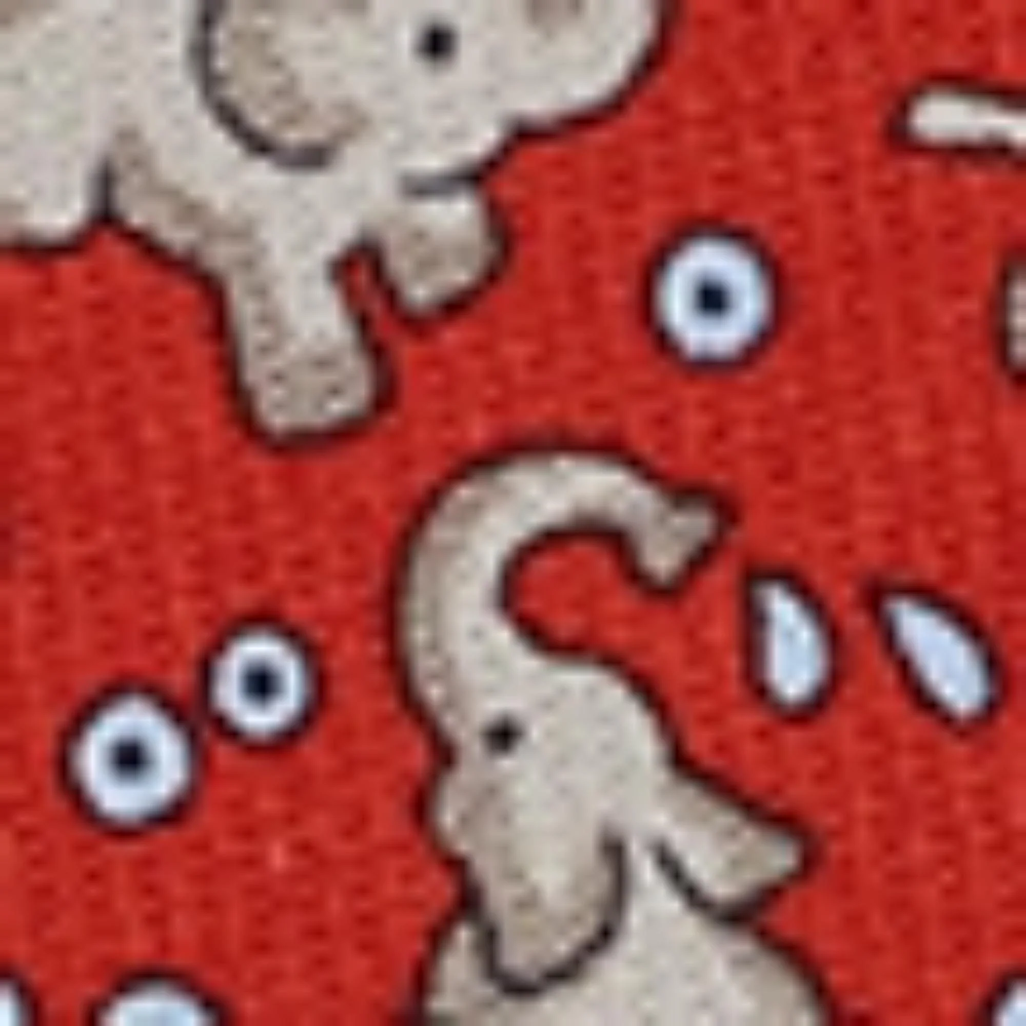 Elephant Print Silk Tie - Red - Image 3