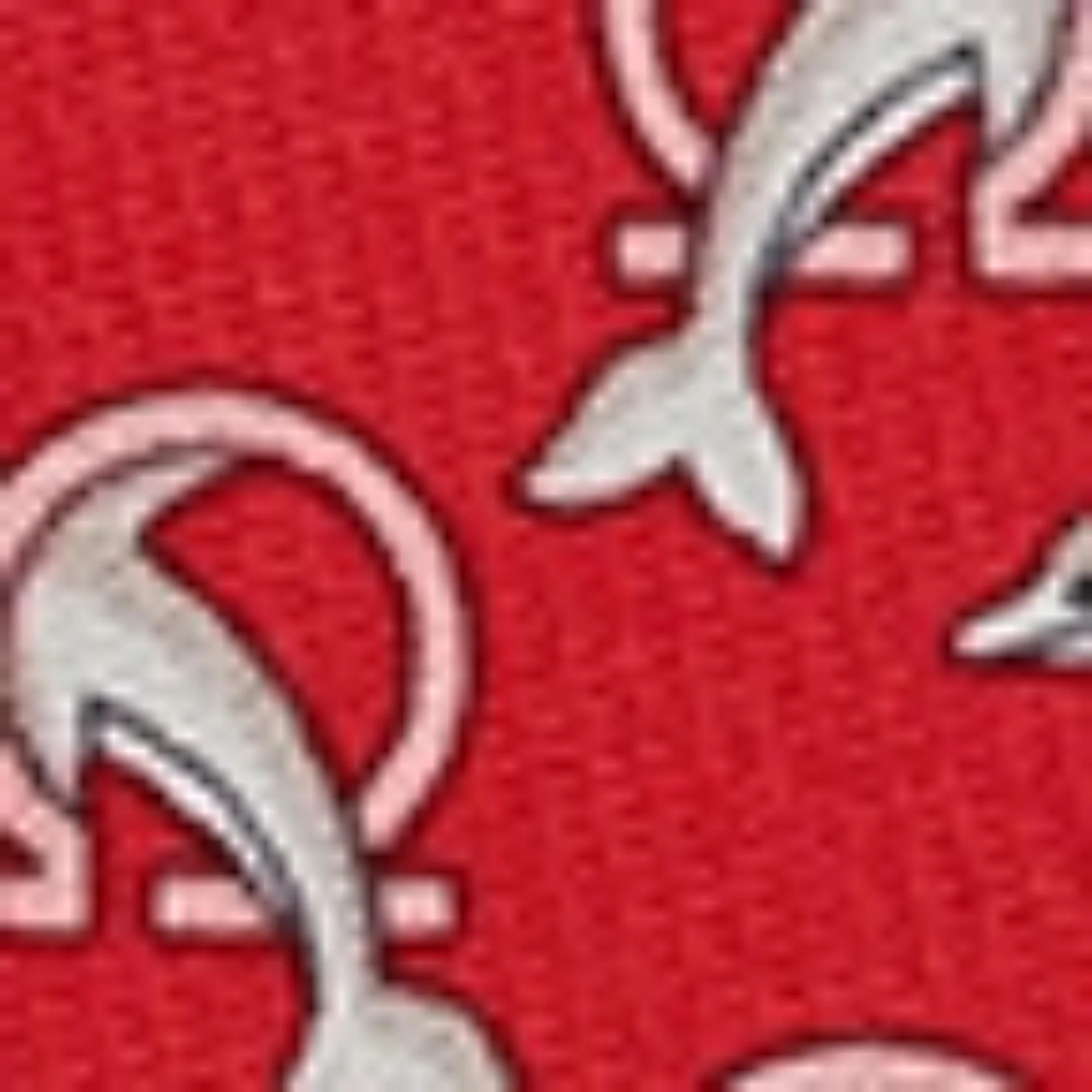 Dolphin Print Silk Tie - Red - Image 3
