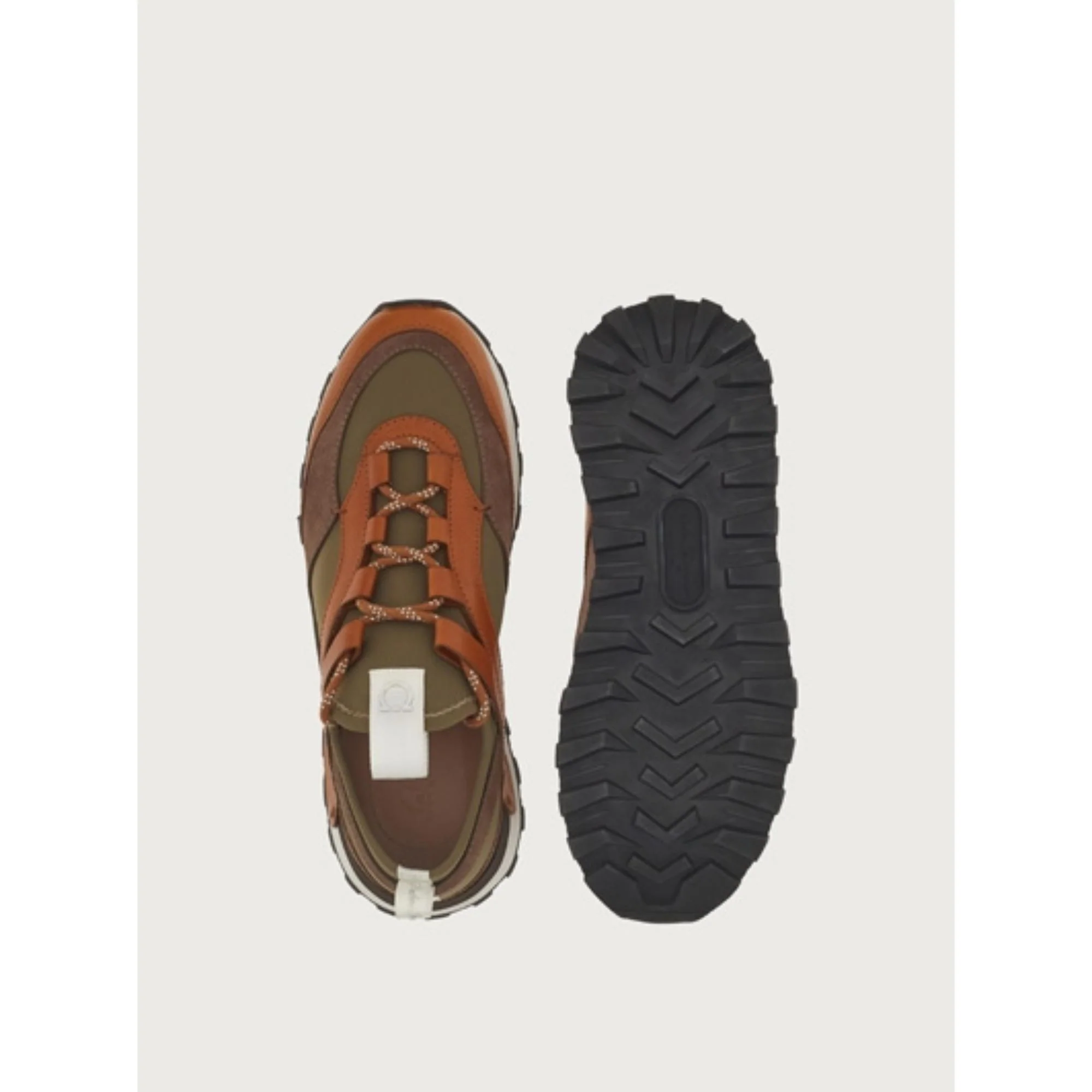 Ferragamo Pull-On Sneakers - Sella/Caraway Seed/Moss - Image 3