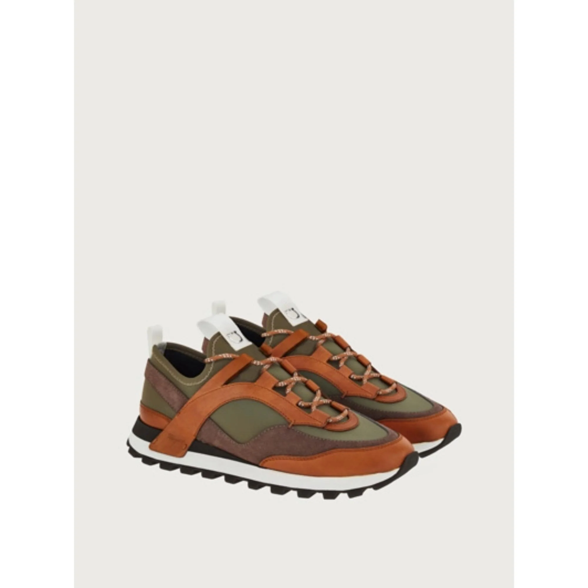 Ferragamo Pull-On Sneakers - Sella/Caraway Seed/Moss - Image 5
