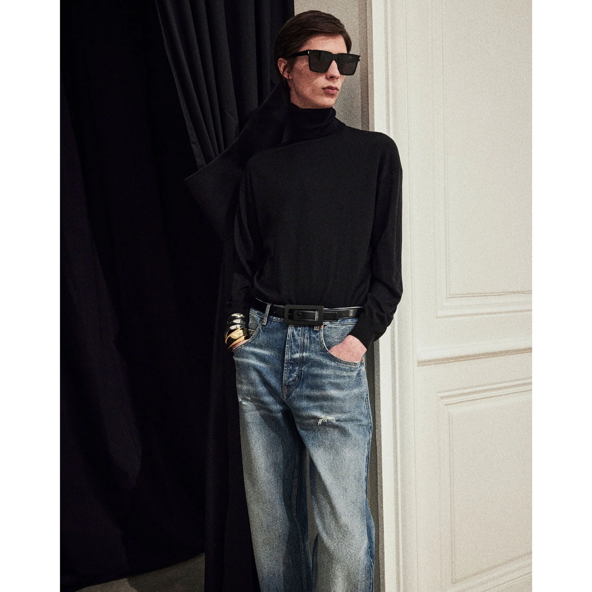 Ceinture Boucle Rect Recouv - Nero - Image 3