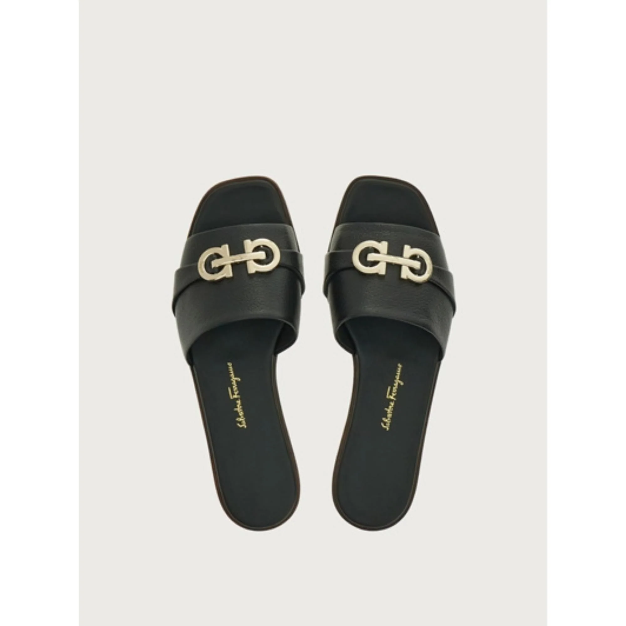 Flats Slider with Gancini Ornament - Black - Image 2