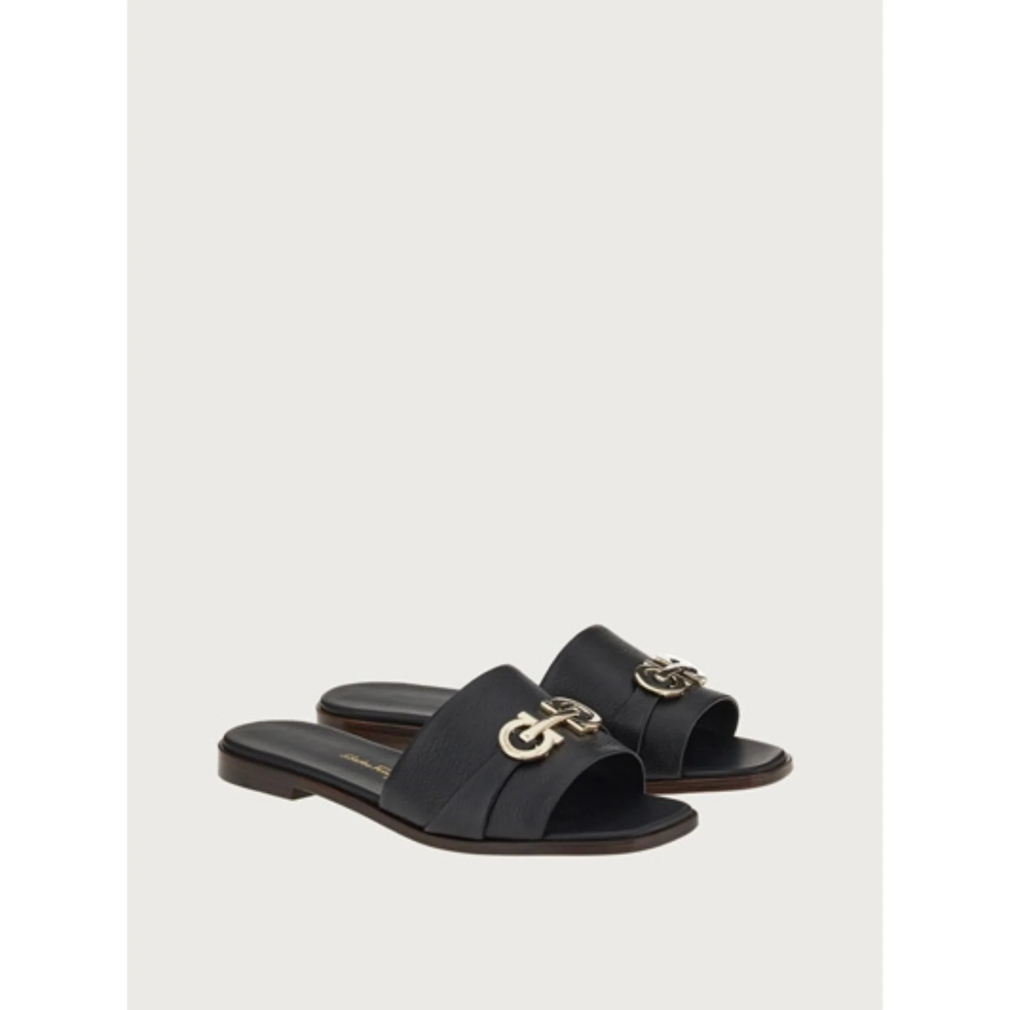 Flats Slider with Gancini Ornament - Black - Image 3