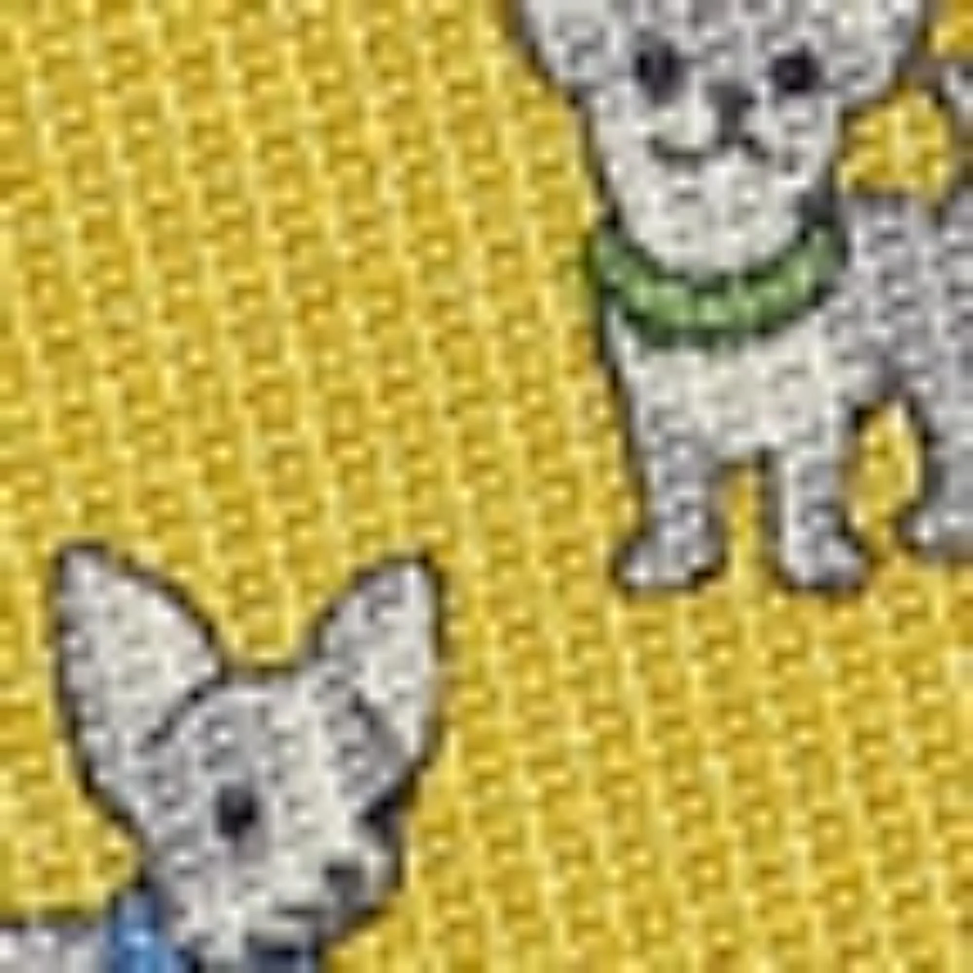 Puppy Print Silk Tie - Yellow - Image 3