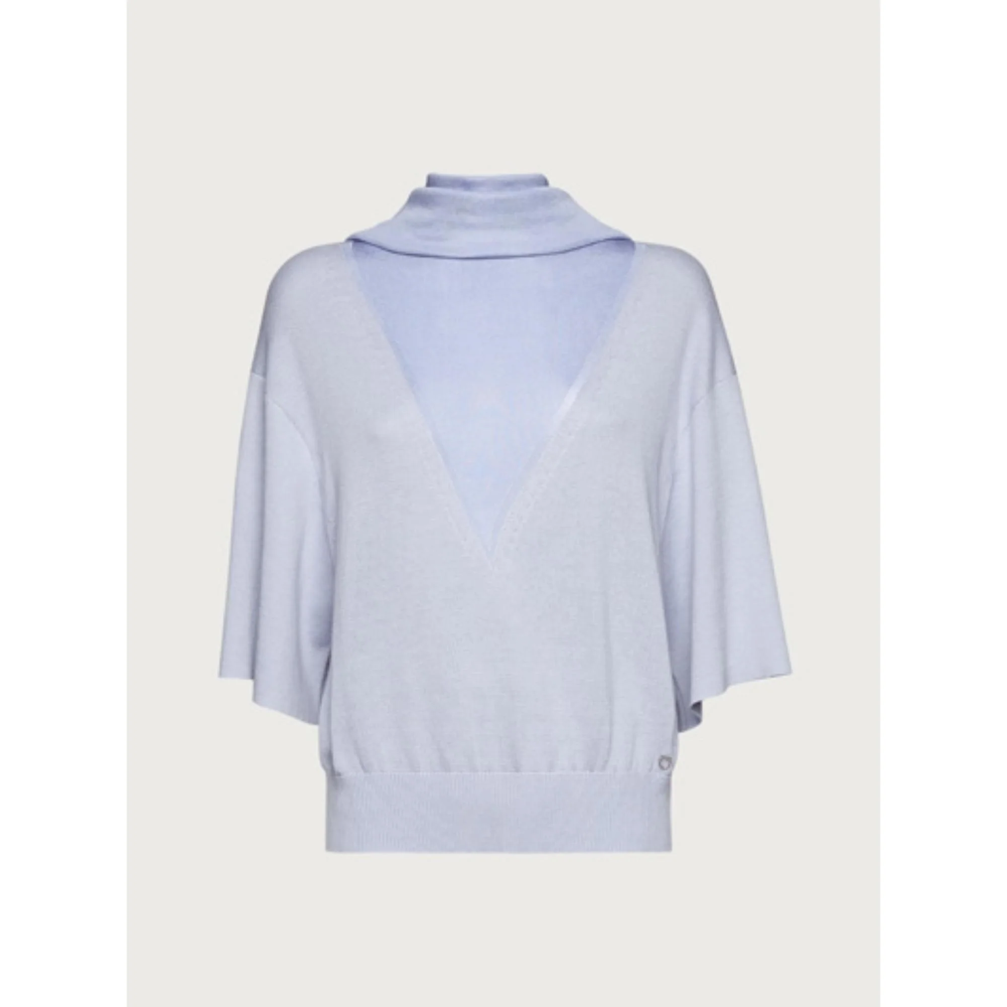 Sweater with Inlay - Cornflower