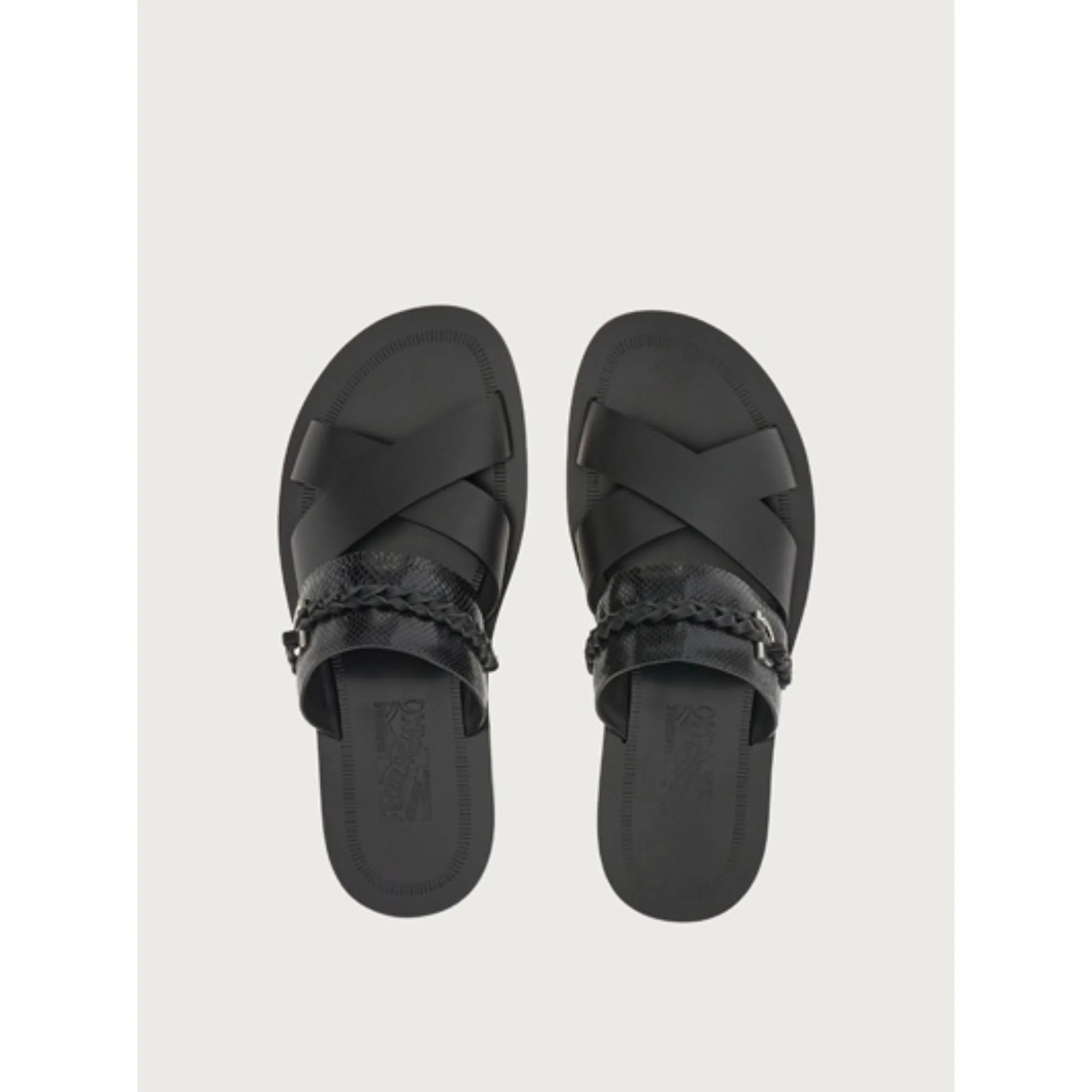 Sandals with Gancini Ornament - Black - Image 2