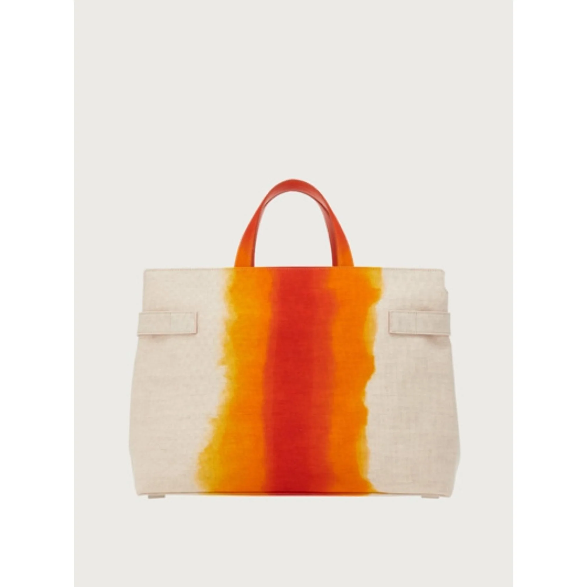 Canvas Tote Bag with Airbrushing - Natural/Orange - Image 3