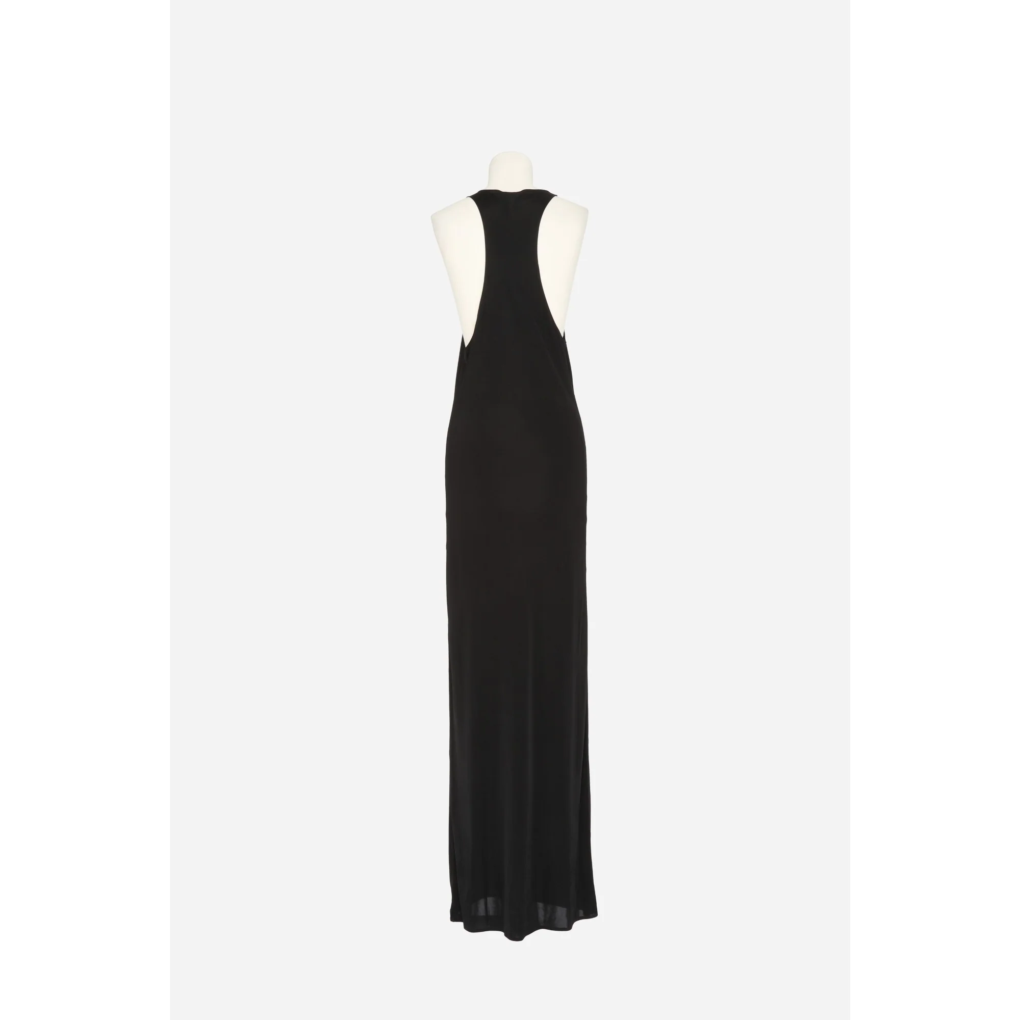 Deep V-Neck Tank Dress - Noir - Image 2
