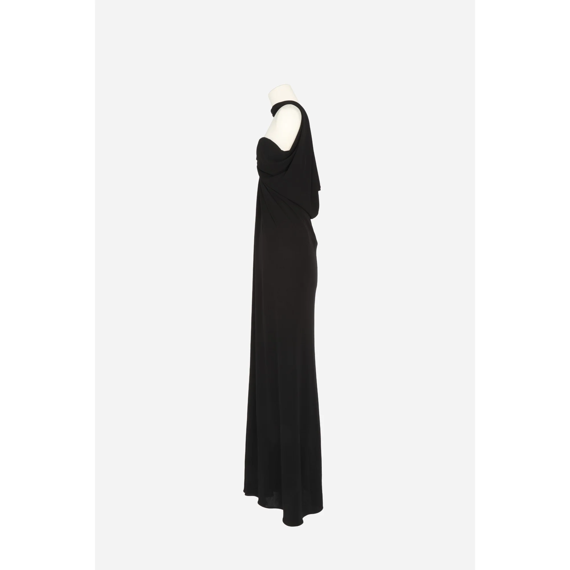 Robe Jersey Crepe - Noir - Image 3