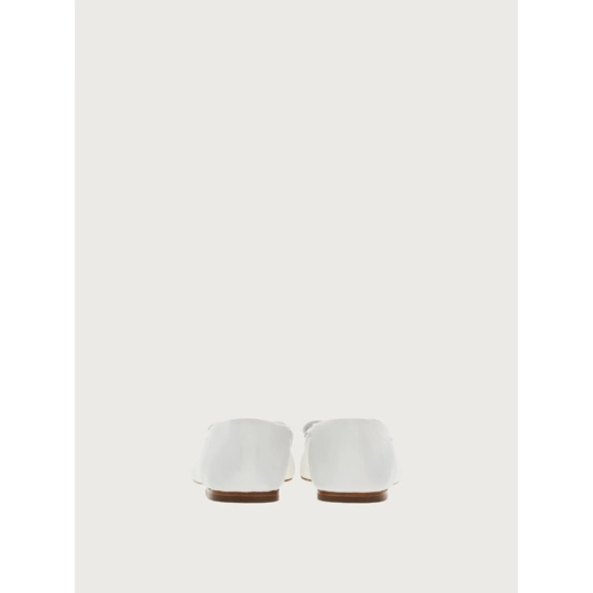 Bi-Material Ballet Flatss with Vara Bow - Optic White - Image 3