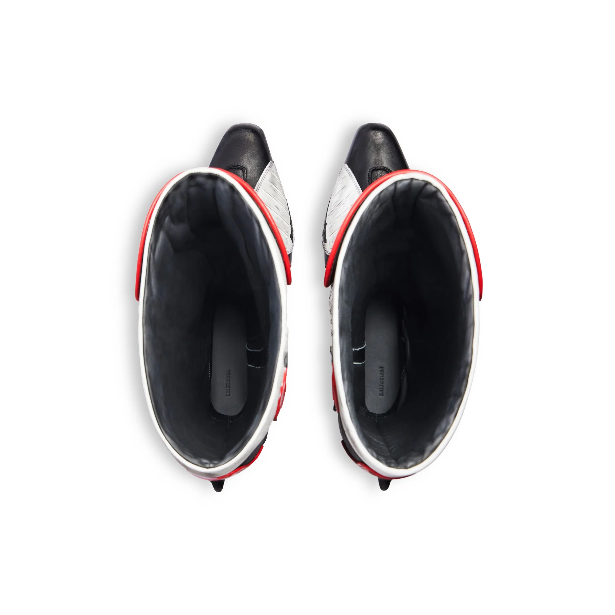 Biker Boot Mix Leat/Tpu - Red/Wht/Black - Image 3