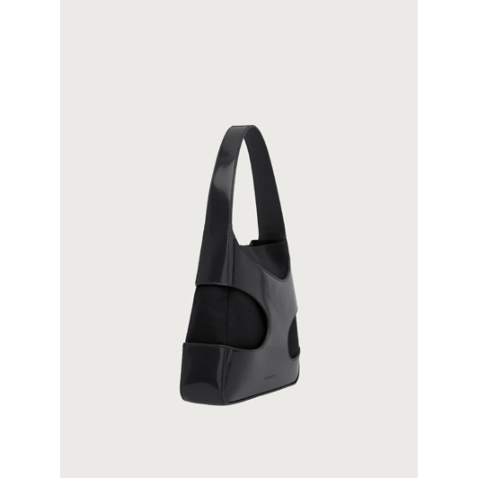 Small Shoulder Bag with Cut-Out Detailing - Black - Image 2