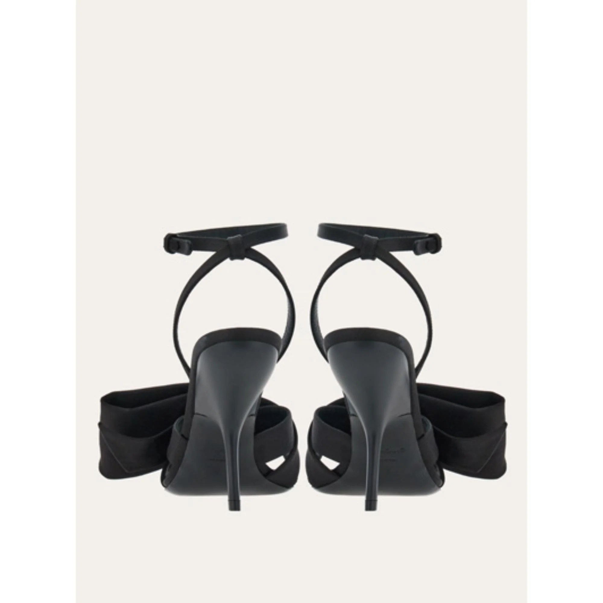 Sandals with Asymmetric Bow - Black - Image 4