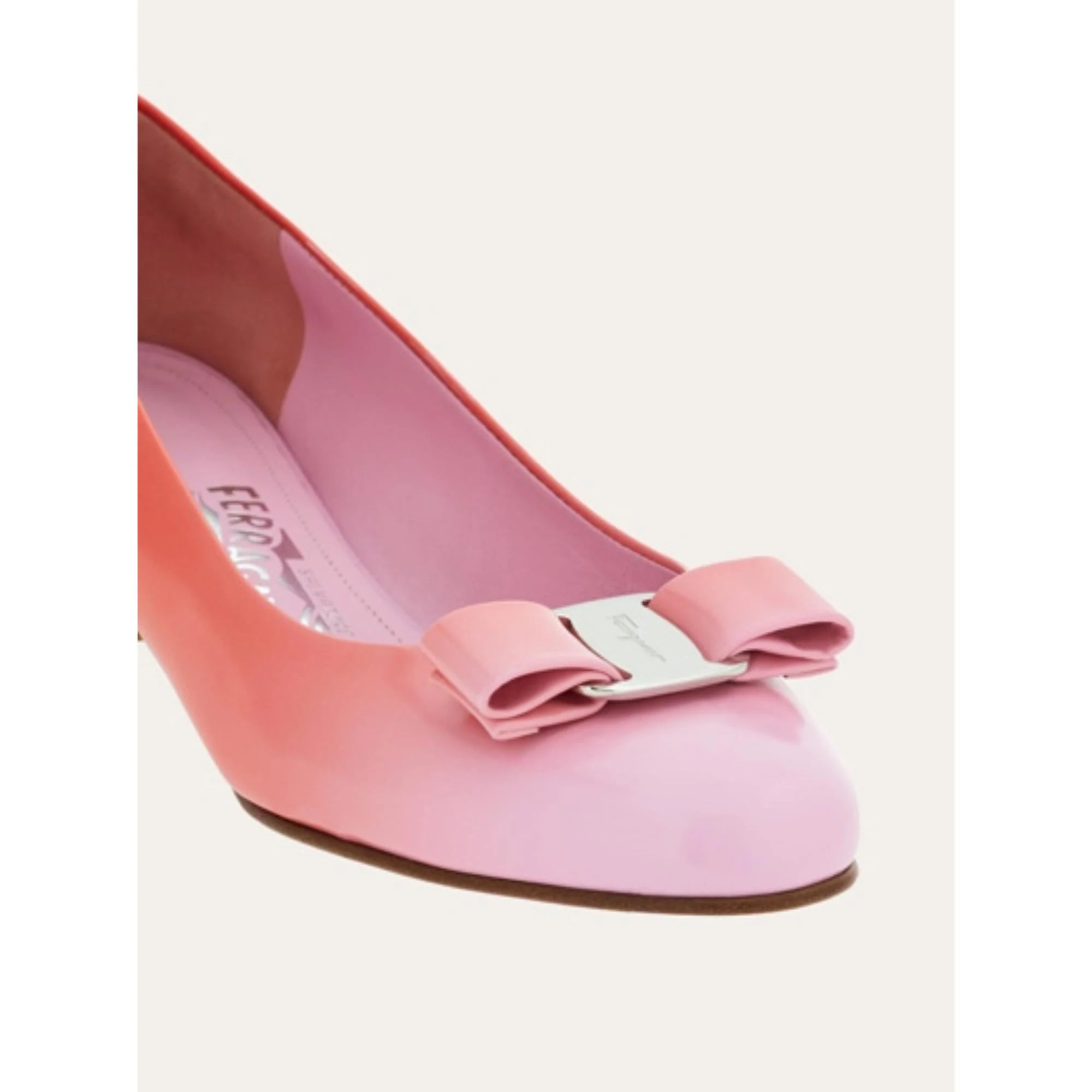 Vara Bow Bicolor Pumps Shoe - Bubble Gum/Flame Red - Image 5