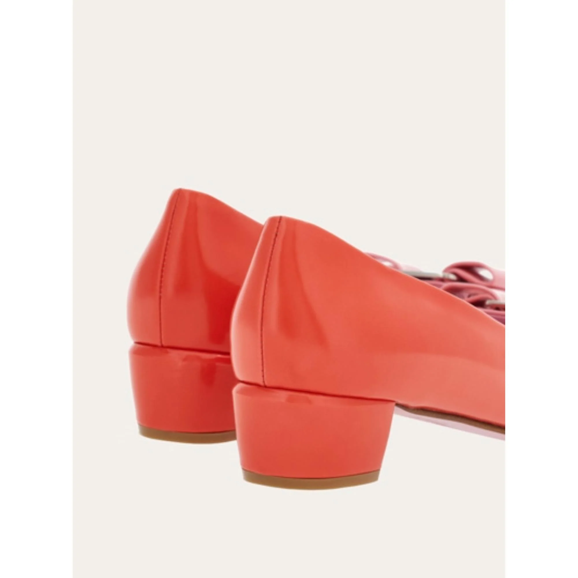 Vara Bow Bicolor Pumps Shoe - Bubble Gum/Flame Red - Image 6