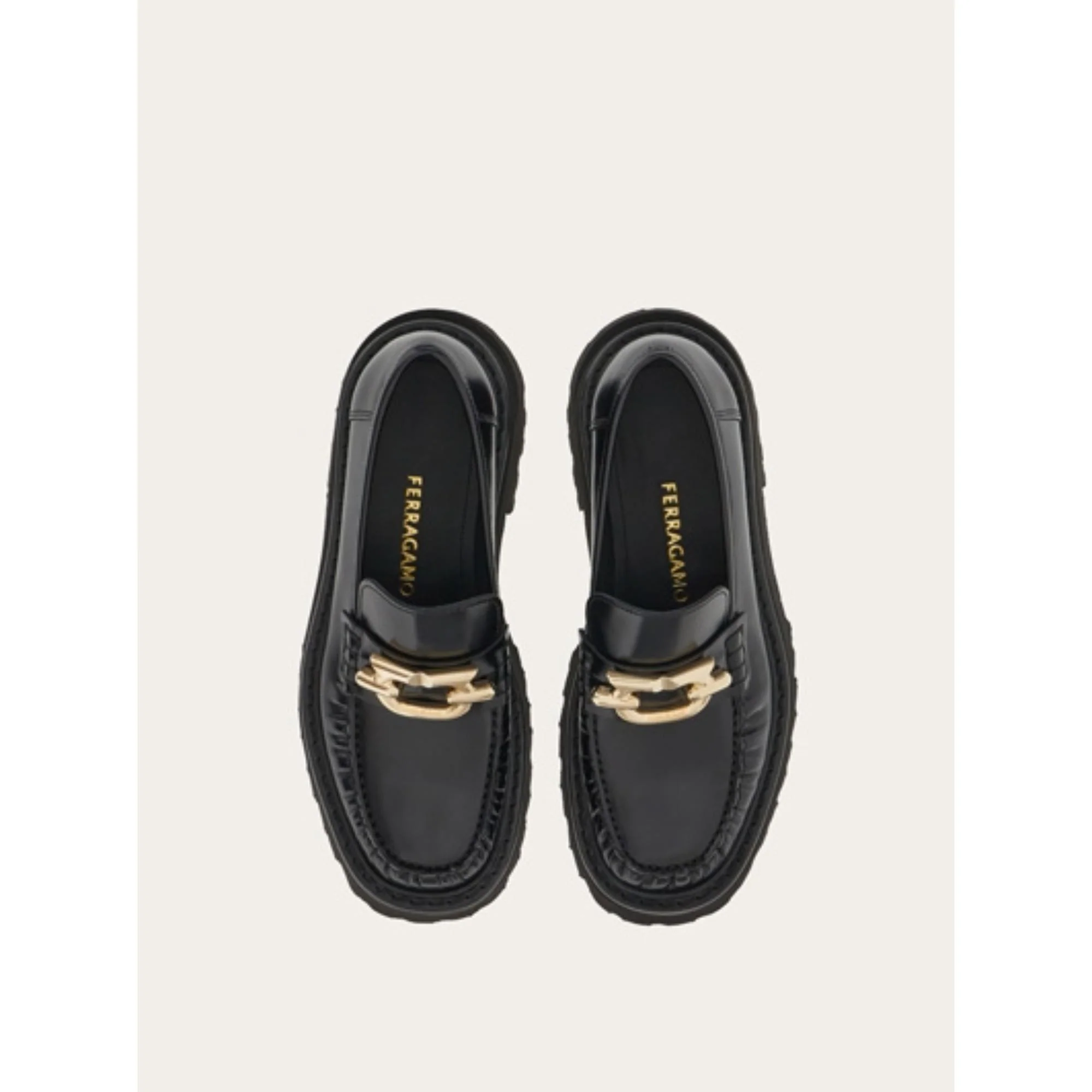 Moccasin with New Gancini Ornament - Black - Image 2