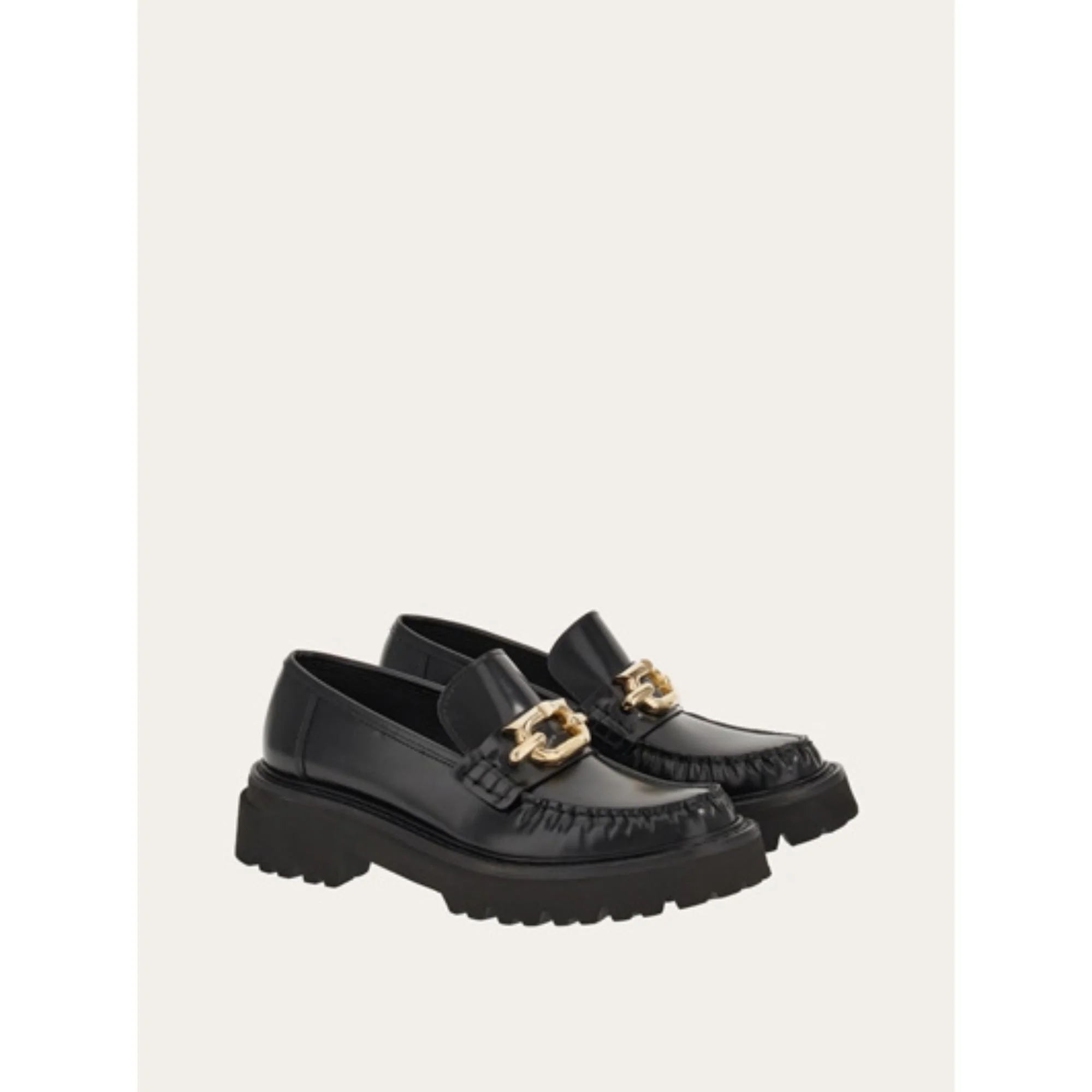 Moccasin with New Gancini Ornament - Black - Image 3