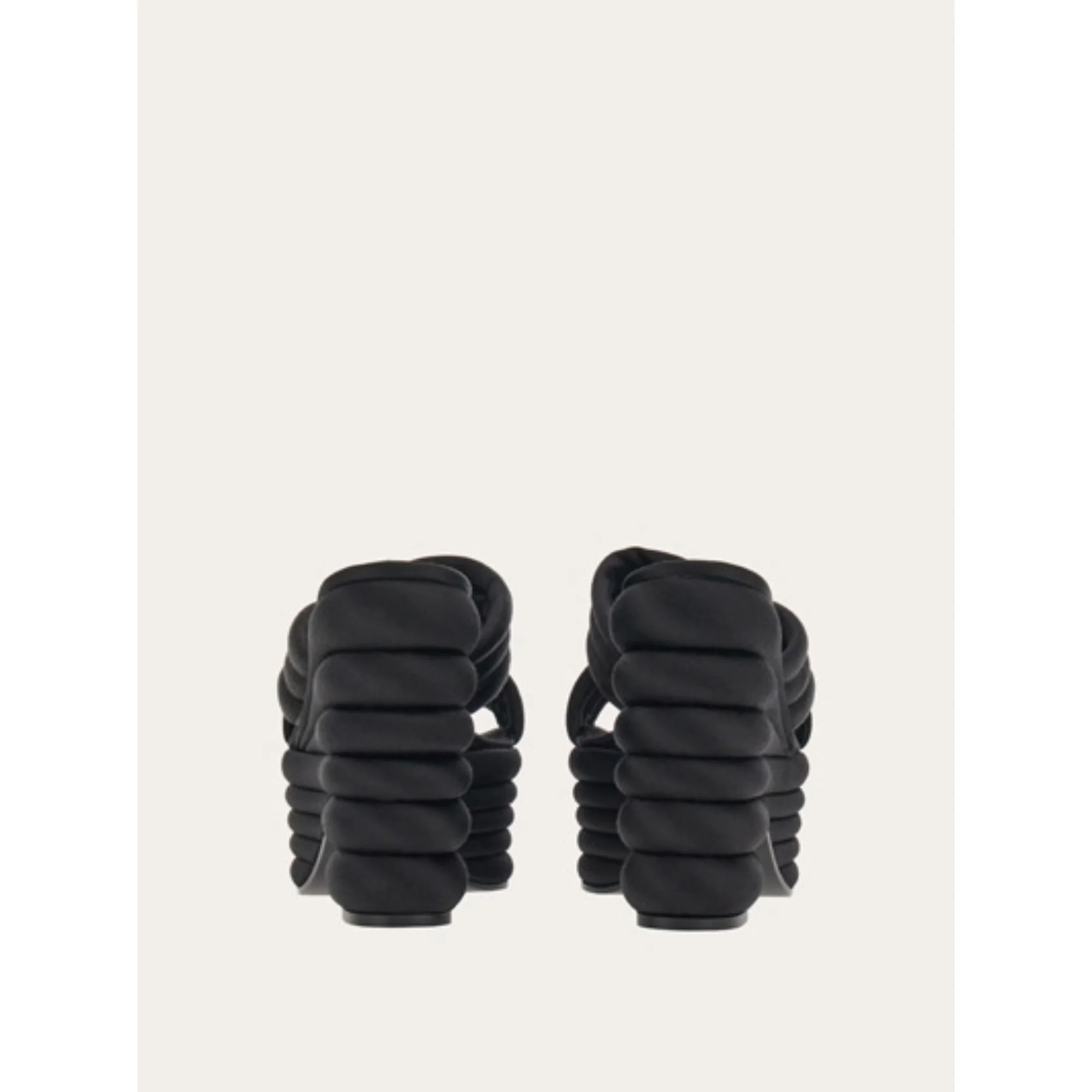 Sandals with Sculptural Platform - Black - Image 4