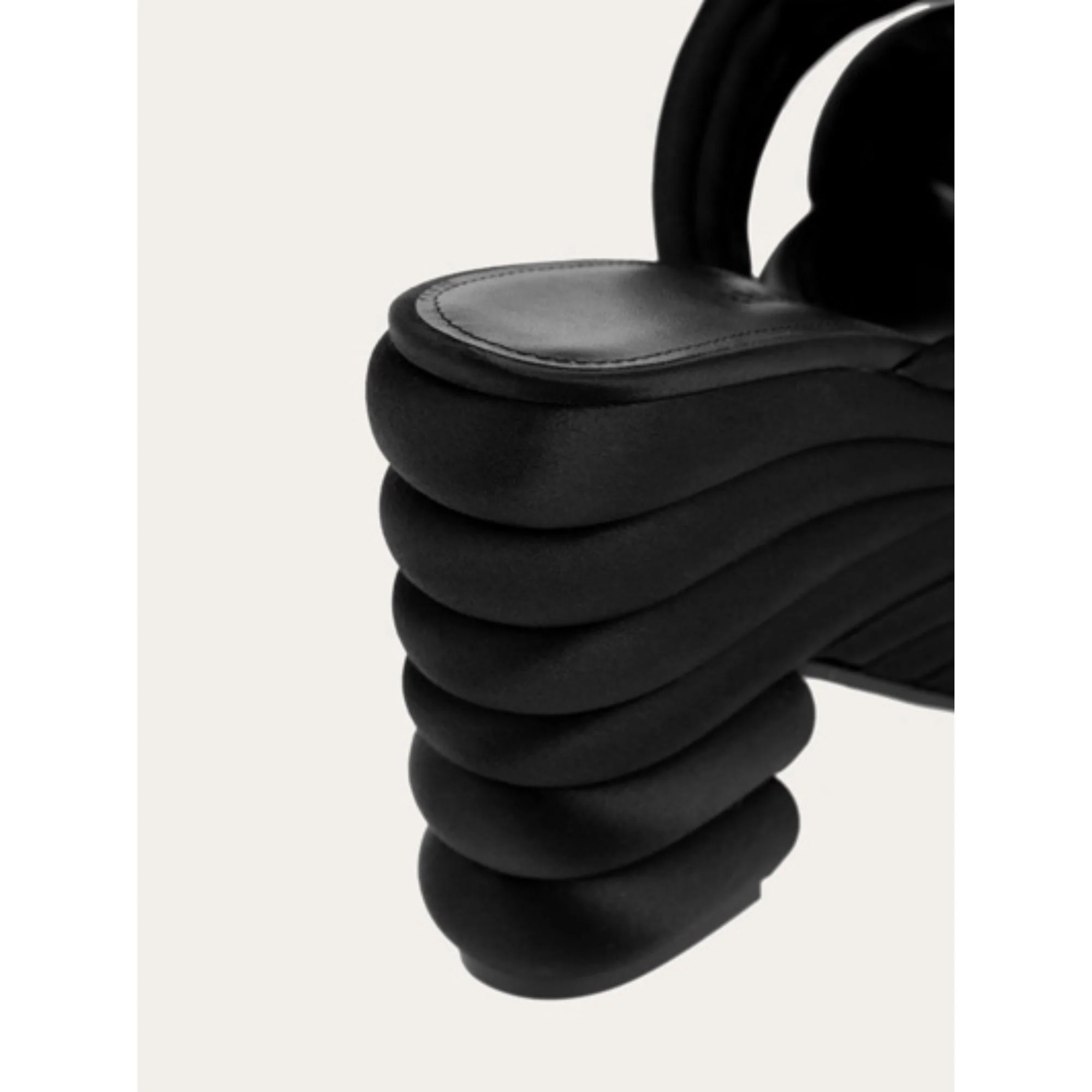 Sandals with Sculptural Platform - Black - Image 5