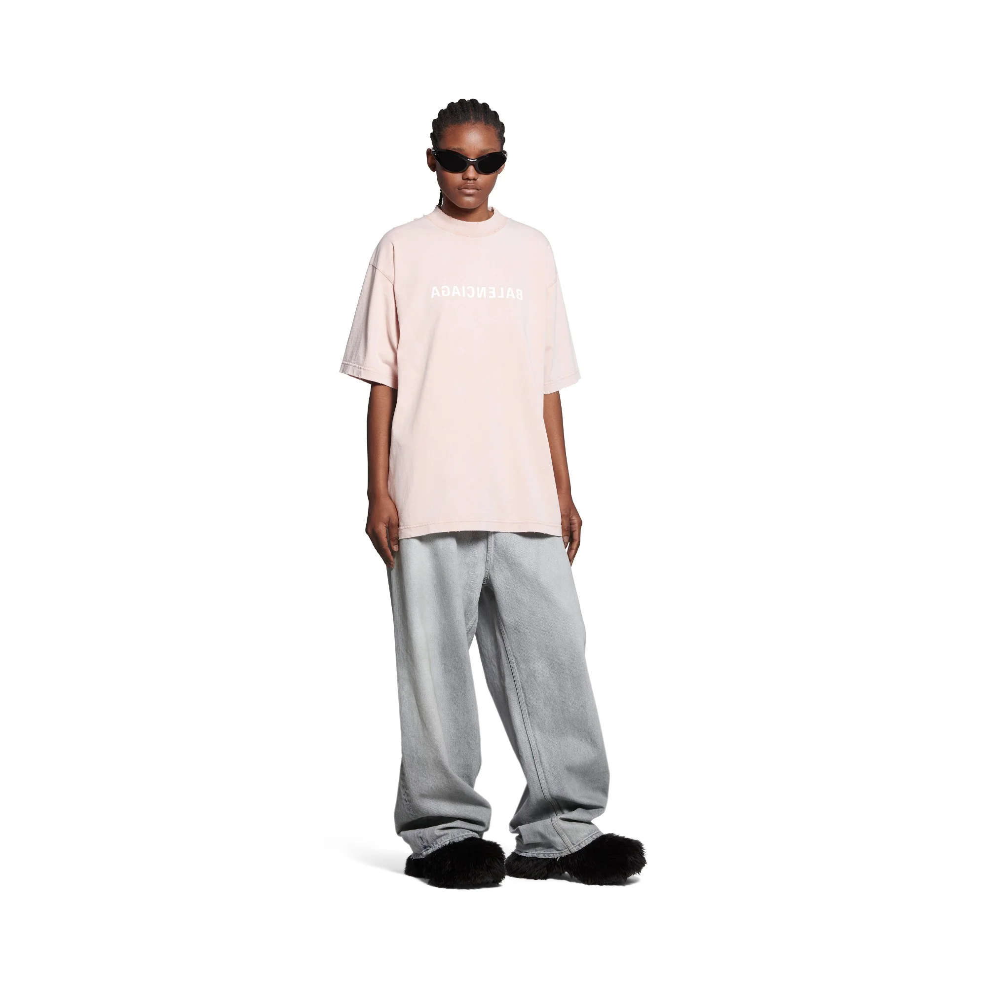Medium Fit T-Shirt - Light Pink/White - Image 3