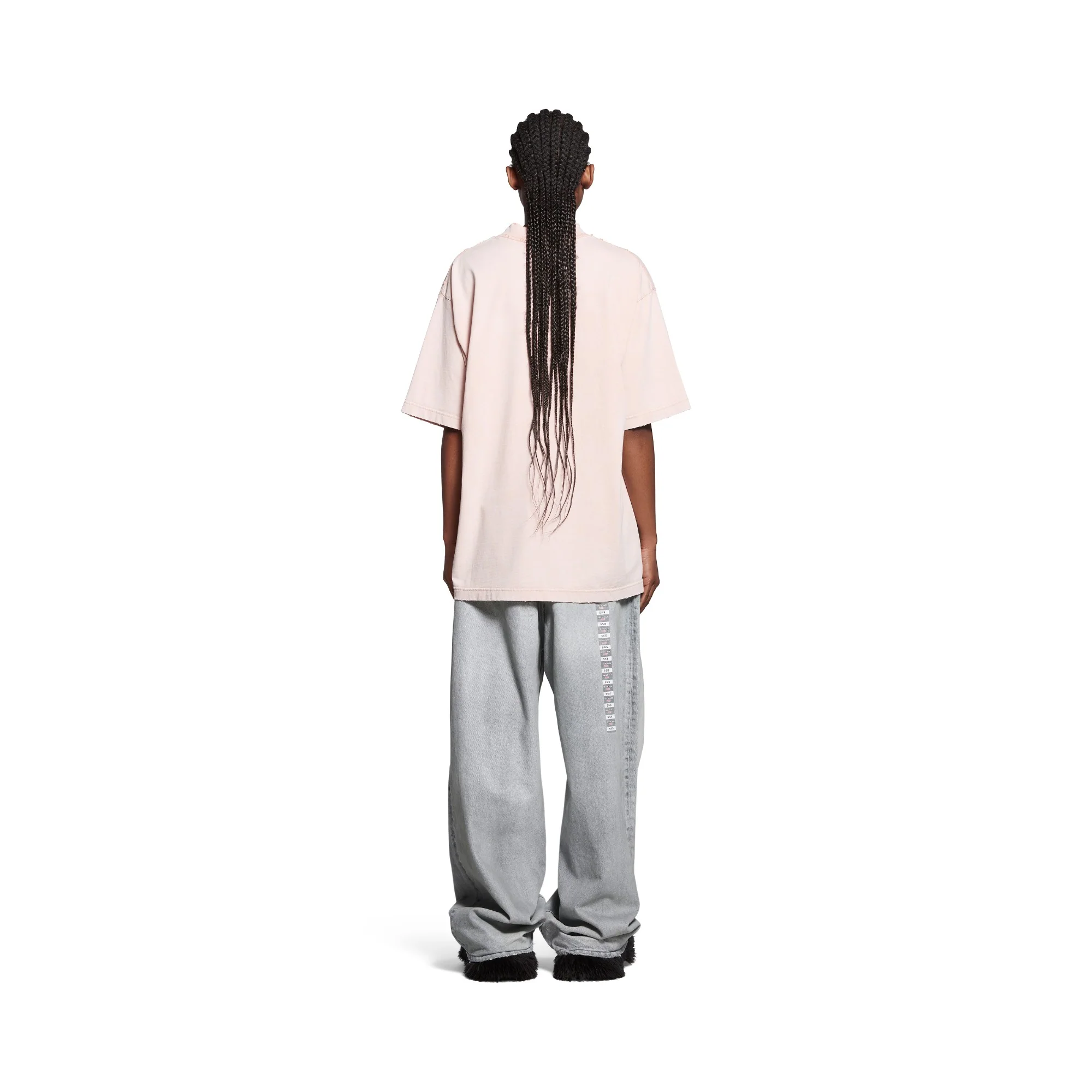 Medium Fit T-Shirt - Light Pink/White - Image 4