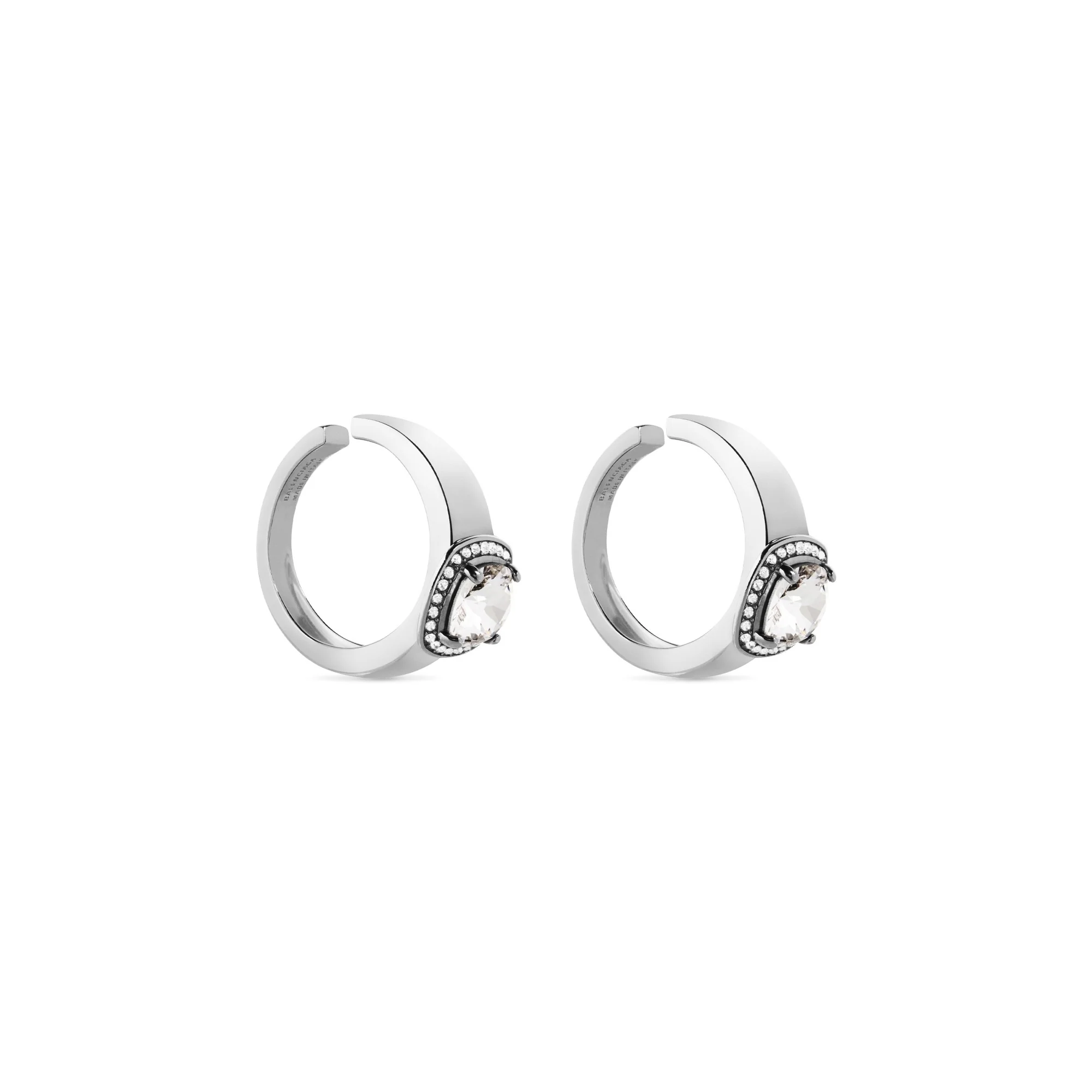 Maxi Solitaire Ear Cuffs - Silver/Crystal