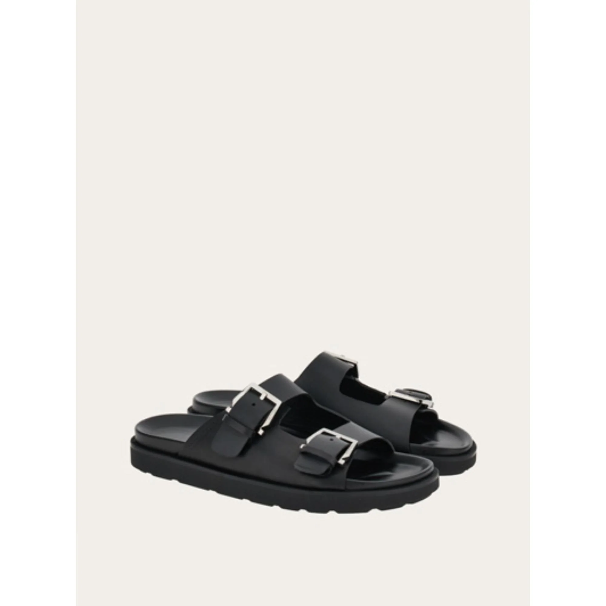 Double Strap Sandals - Black - Image 4