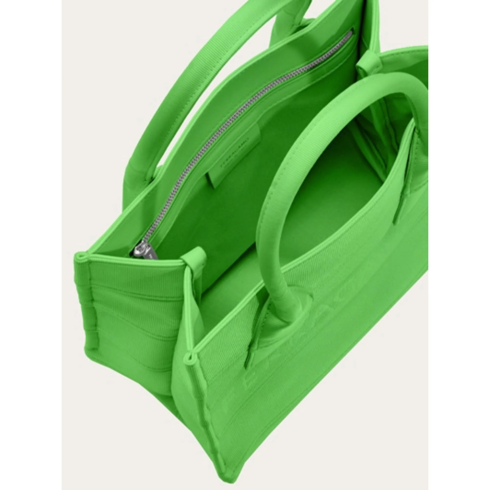 Small Tote Bag with Signature - Lime Green - Image 4
