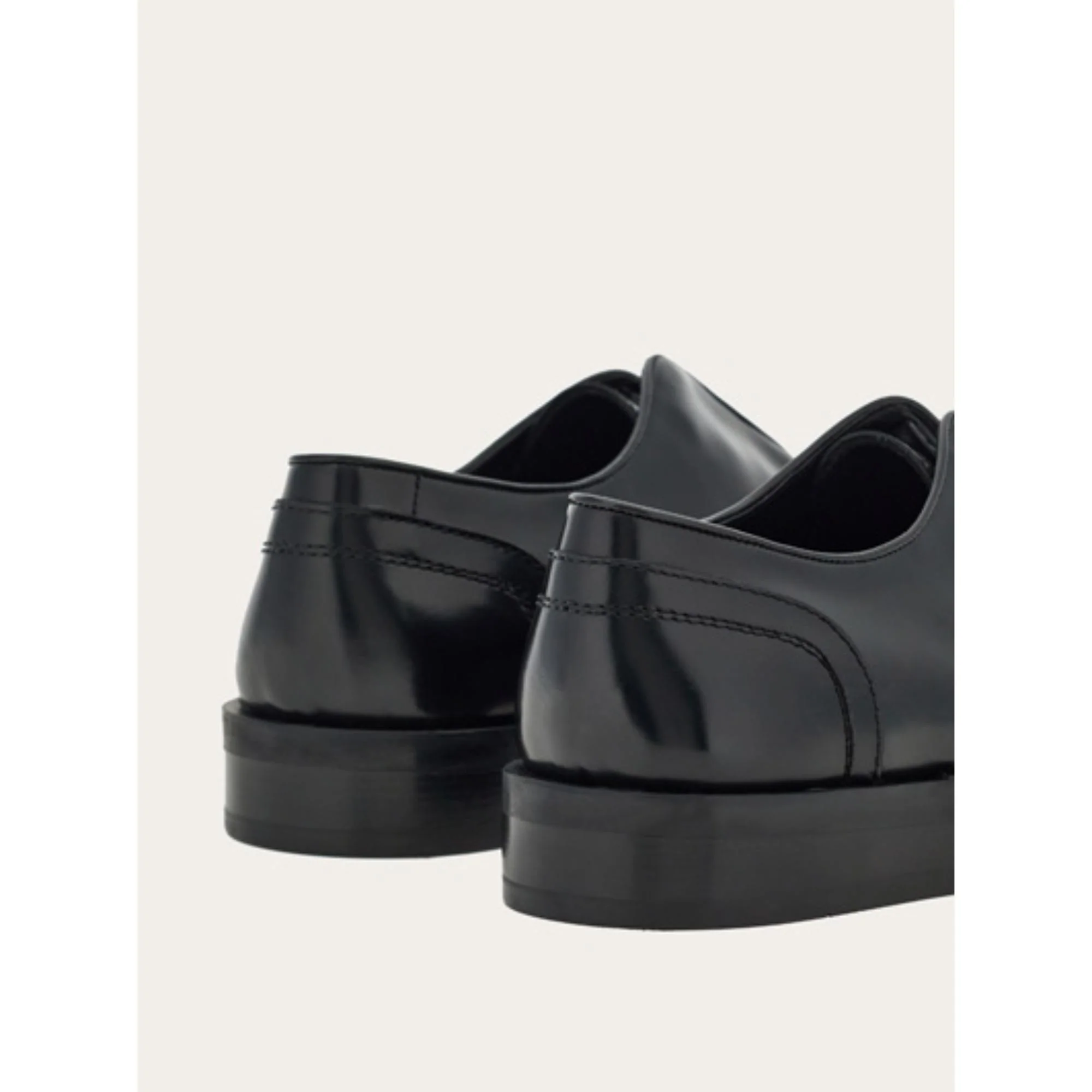 Derby with Contrasting Toe - Black - Image 3