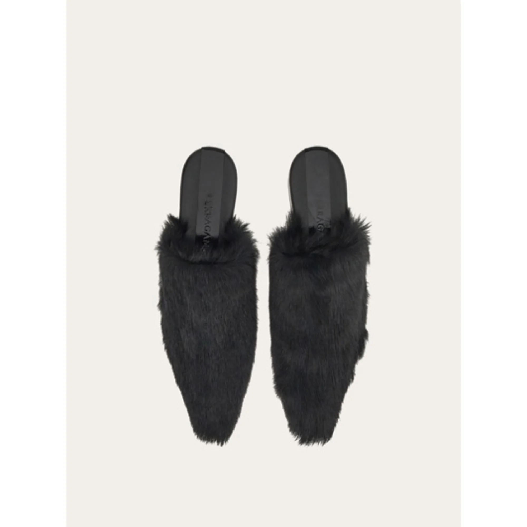 Fur Slippers - Black - Image 2