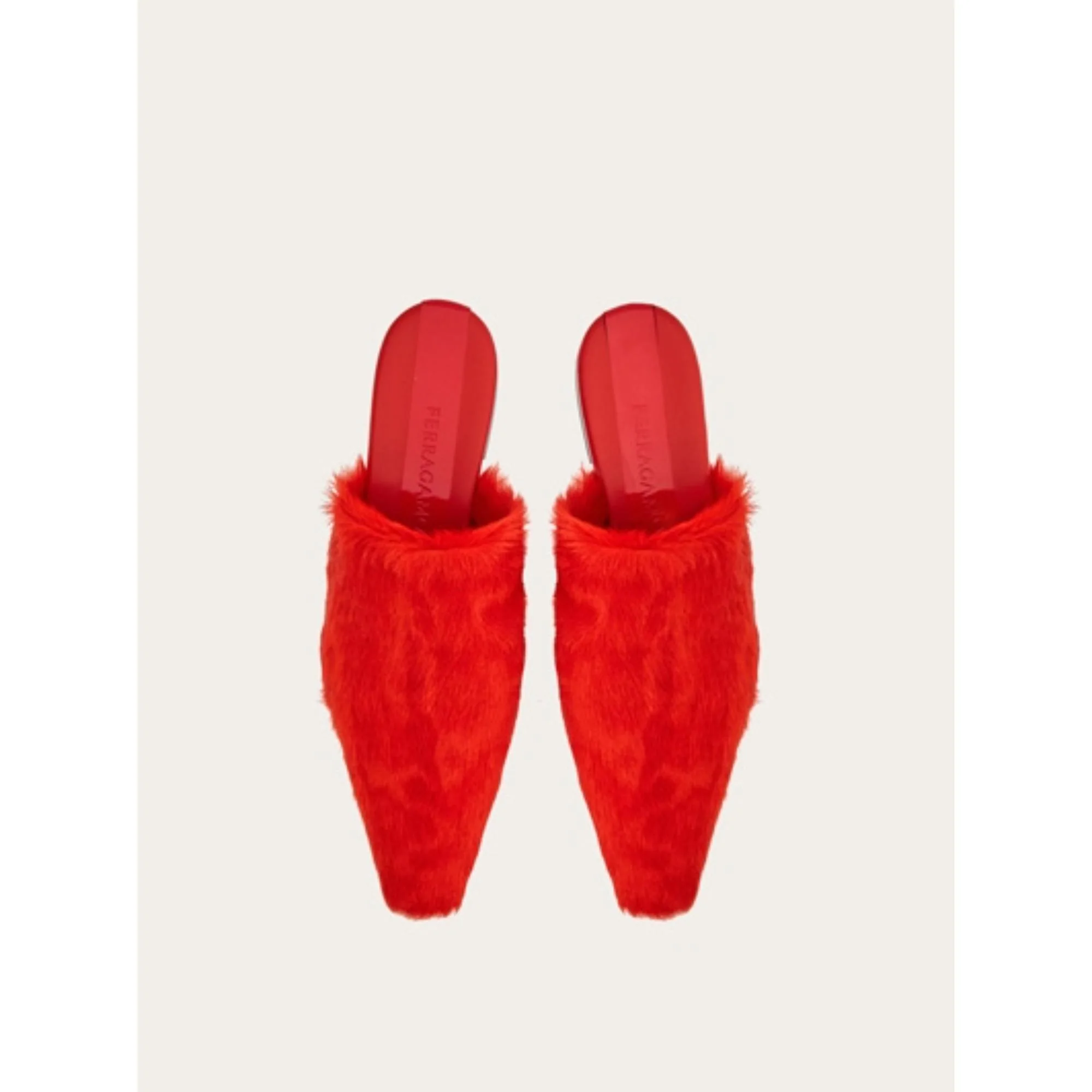 Fur Slippers - Black/Flame Red - Image 2