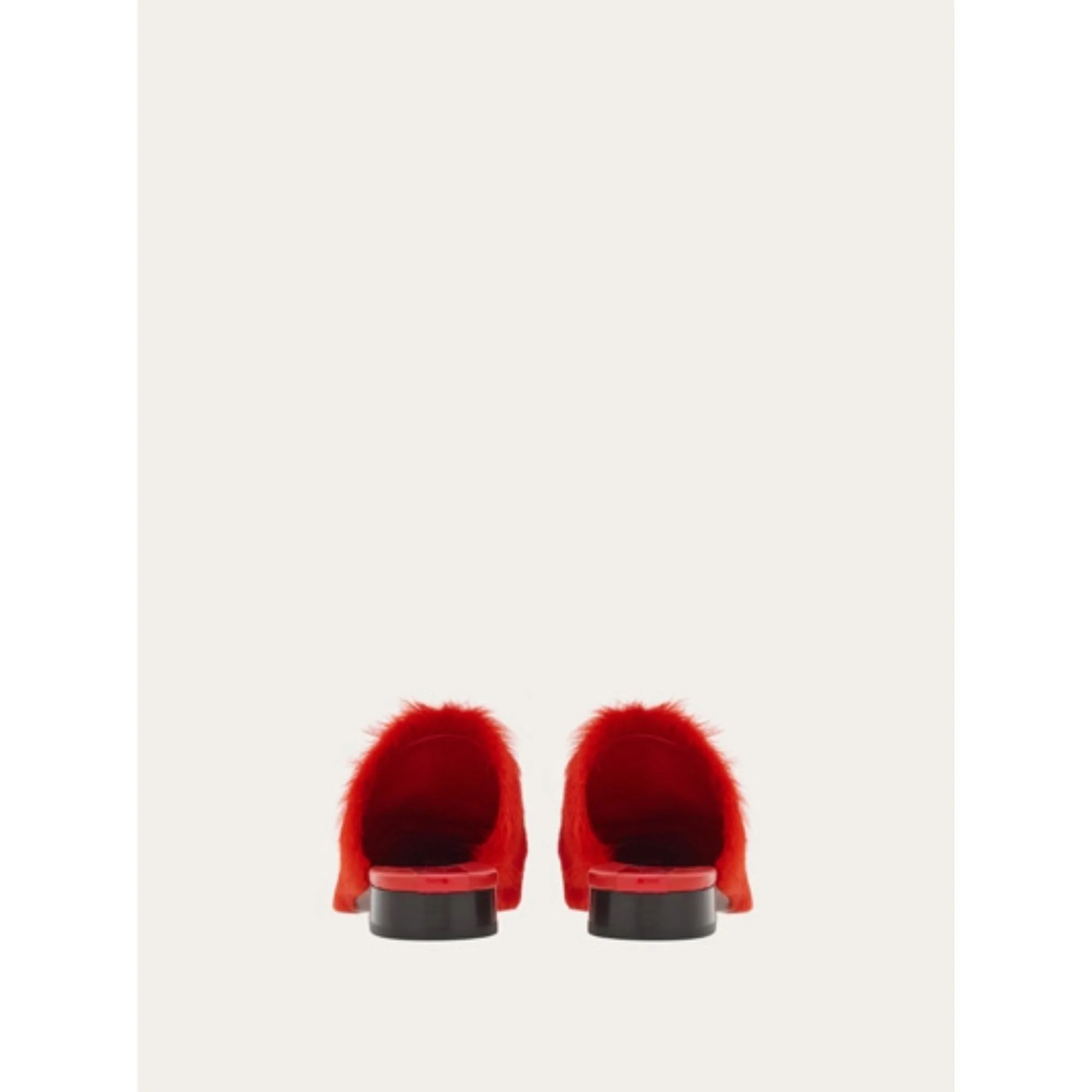Fur Slippers - Black/Flame Red - Image 4