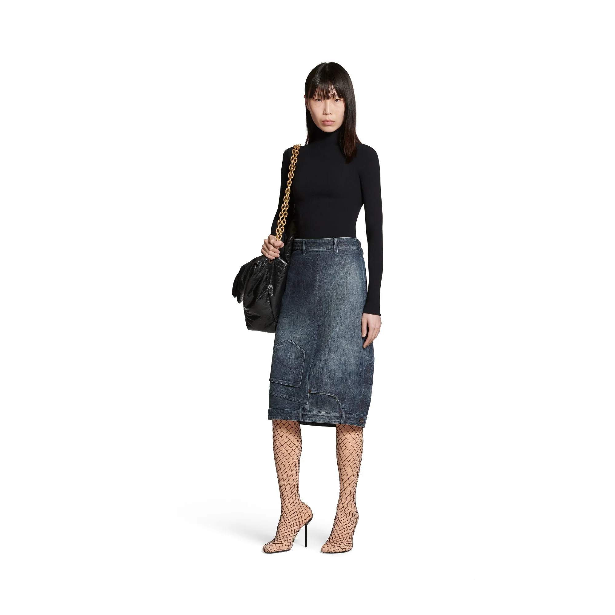 Deconstructed Midi Skirt - Dark Ring - Image 3
