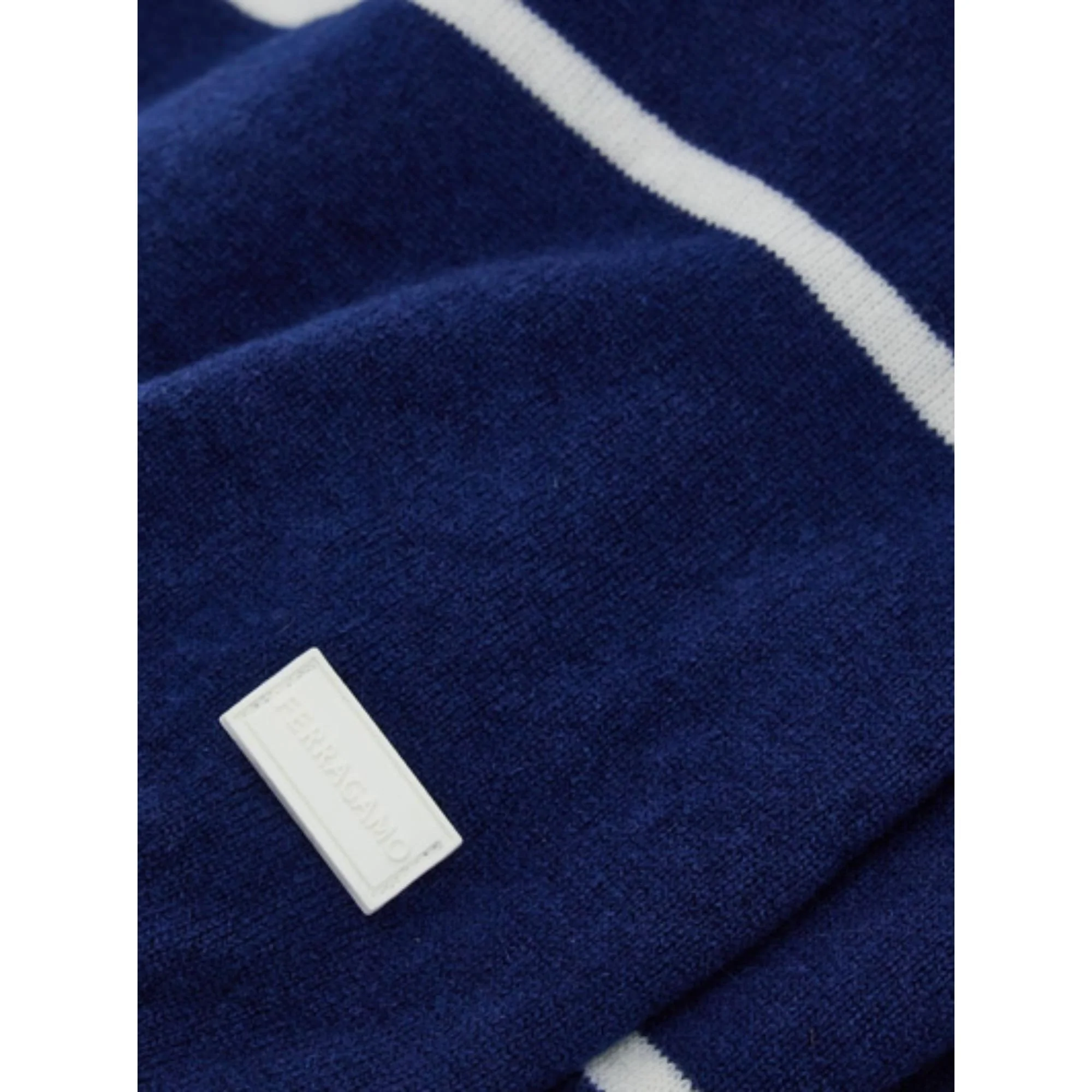 Cashmere Scarf - Midnight Blue/White - Image 2