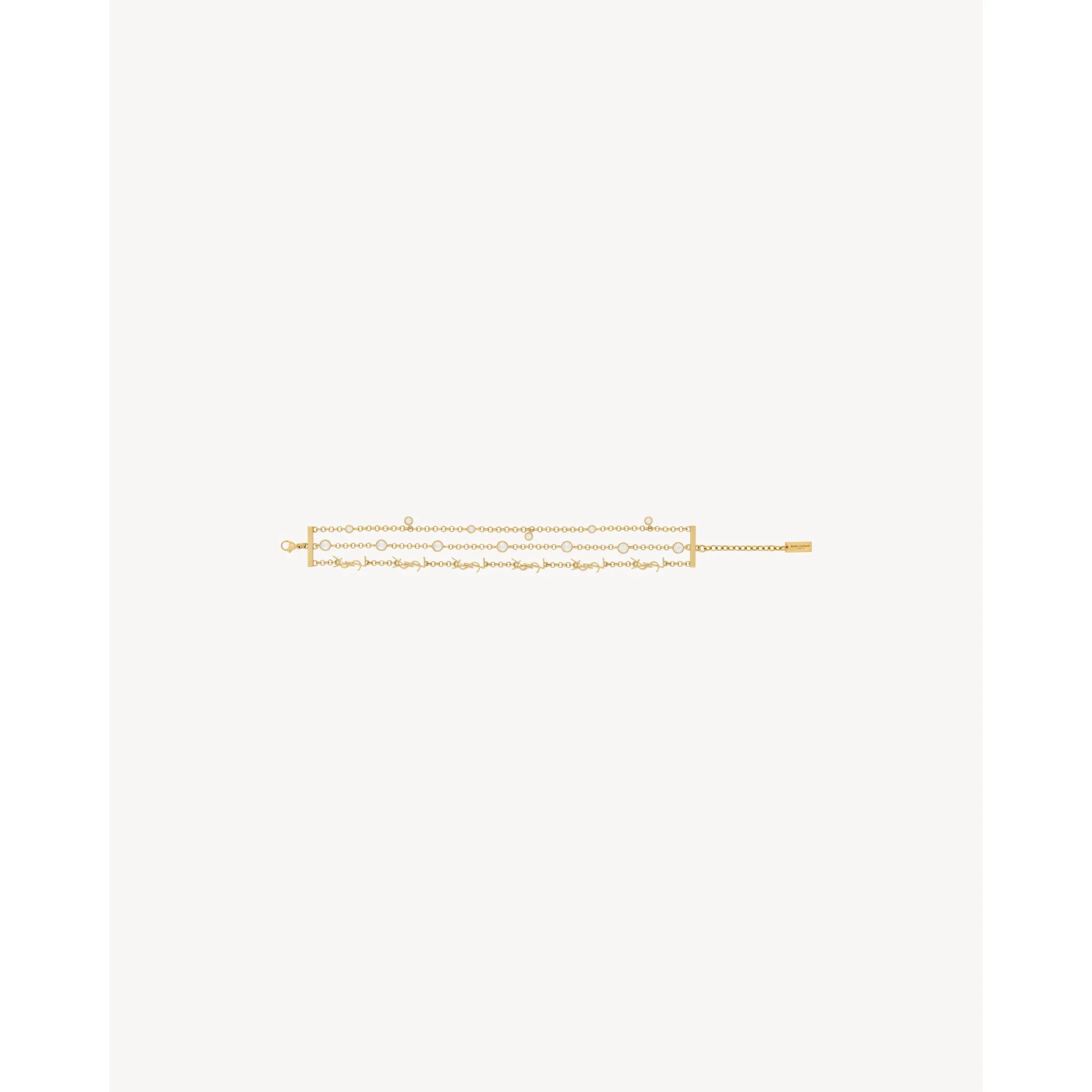 YSL Rhinestone Chain Bracelet - Dore/Crystal - Image 3