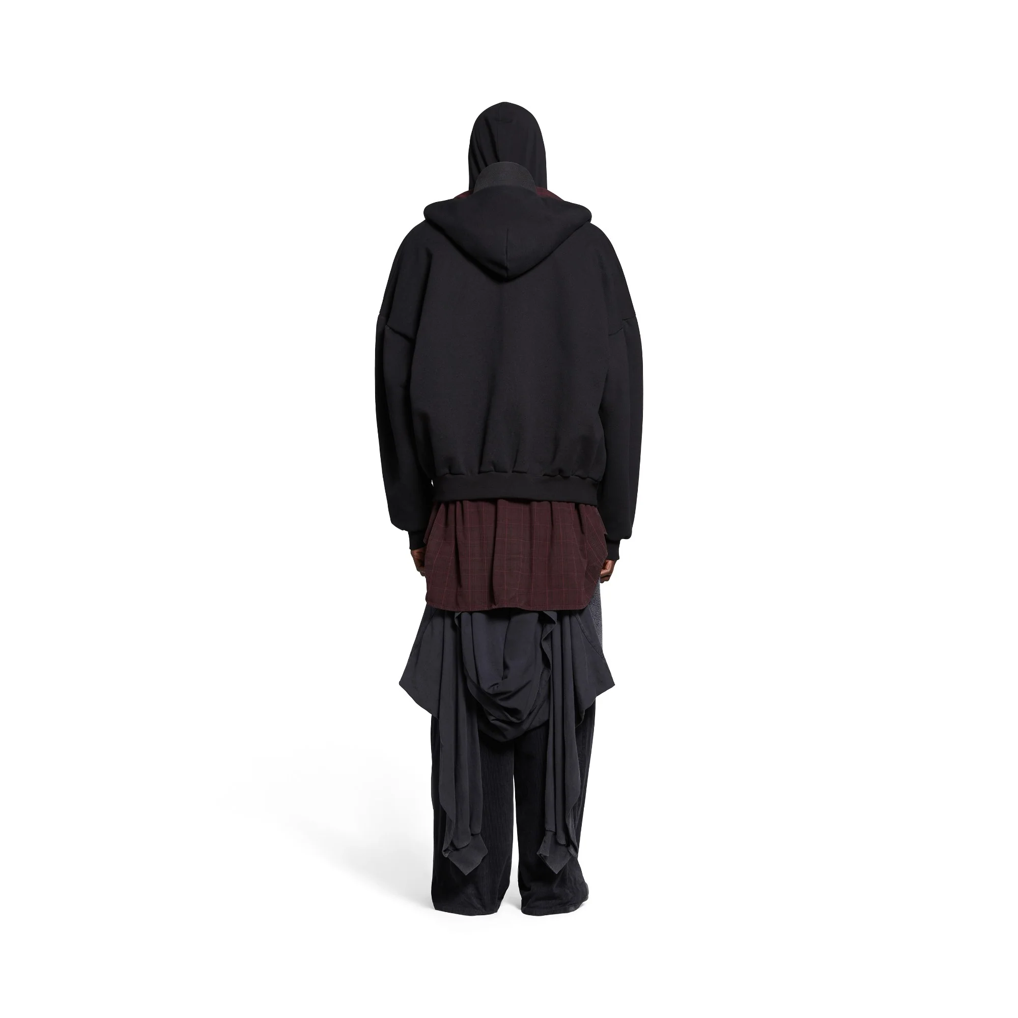 Layered Hoodie - Black/White - Image 4