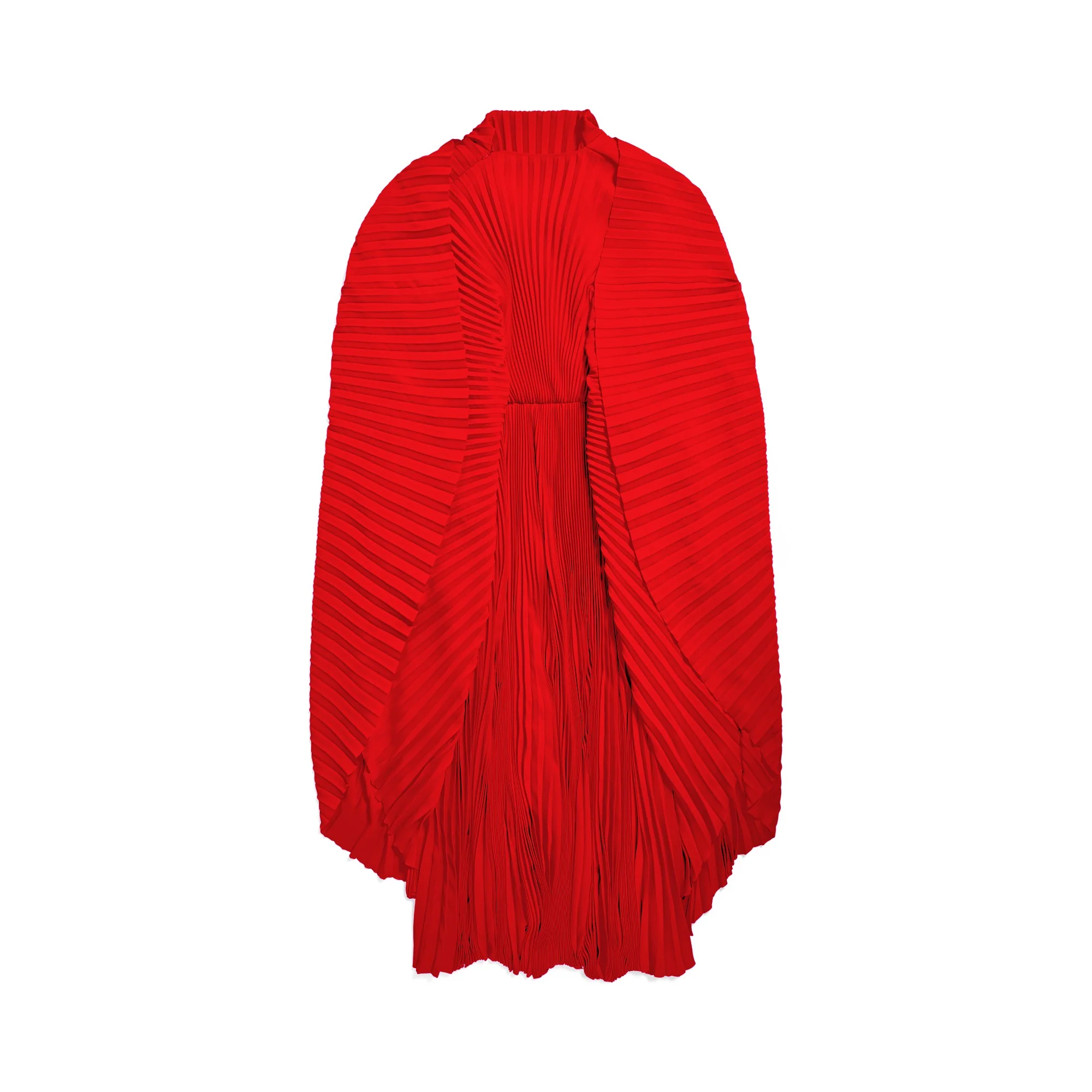 Pleated Drape Dress - Begonia Red - Image 2