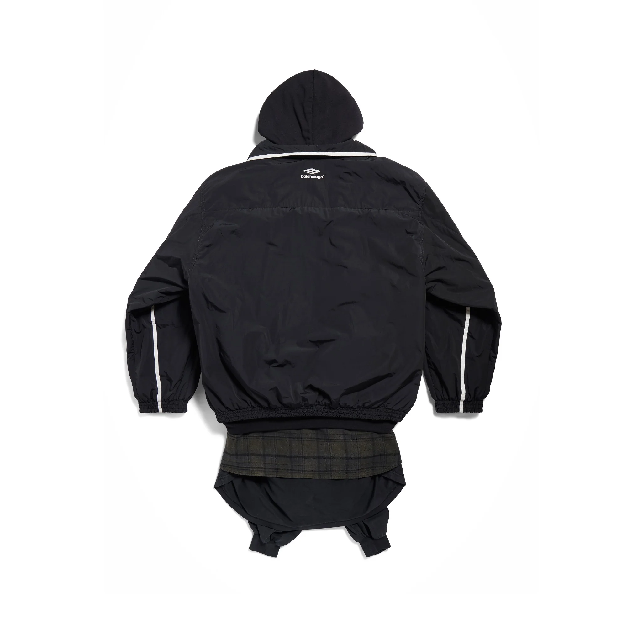 Layered Tracksuit Jacket - Black - Image 2