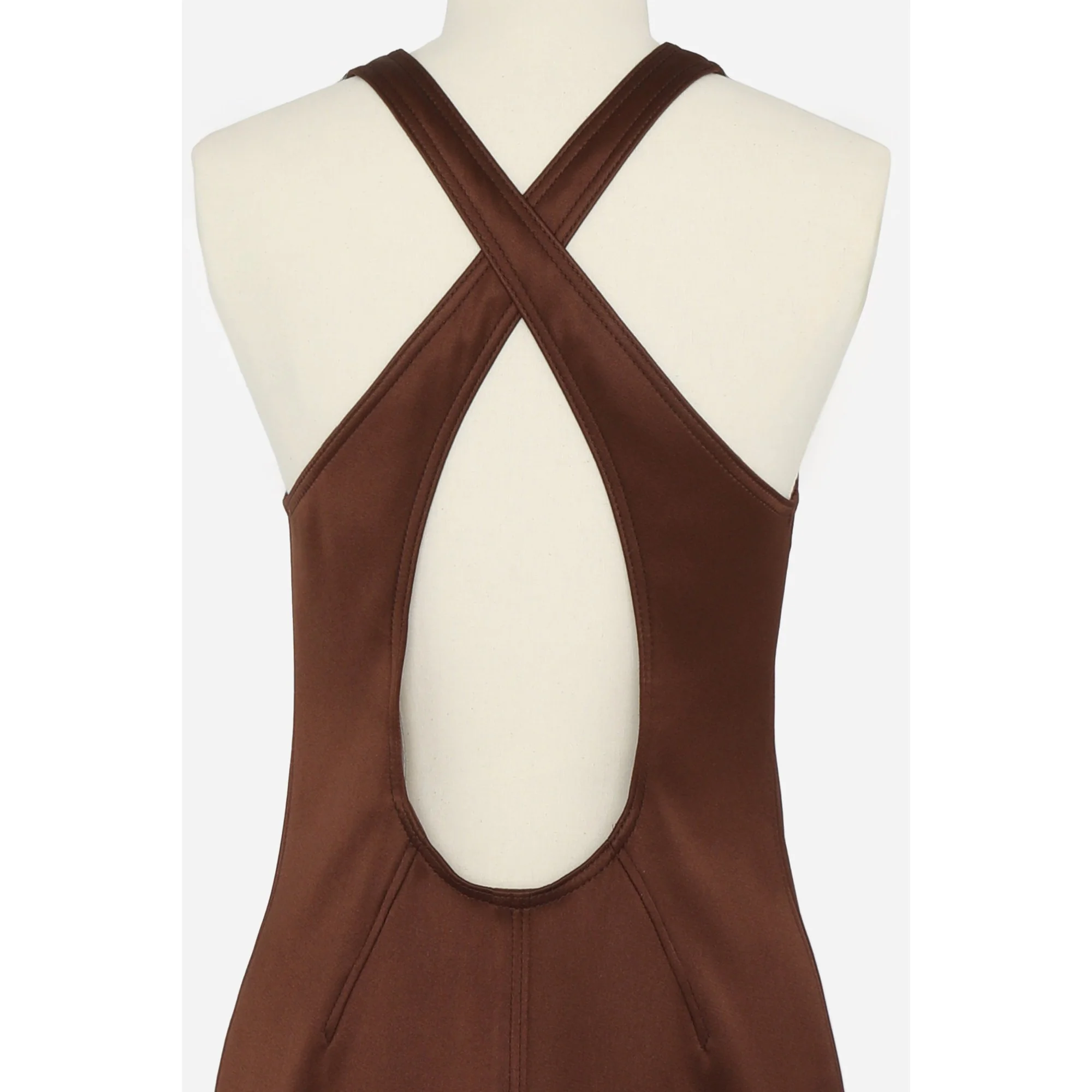 Robe Duchesse Stretch - Marron - Image 4