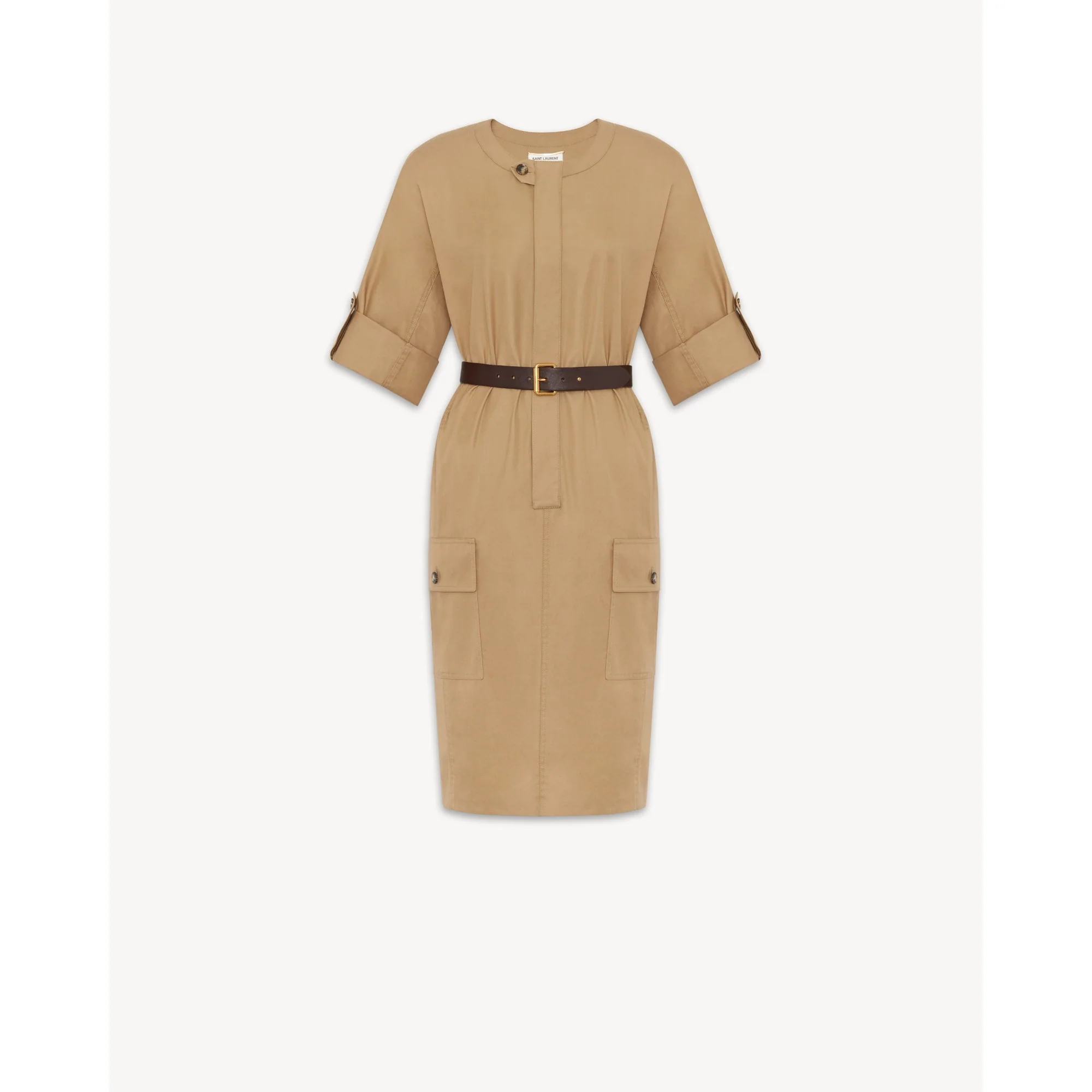 Robe Twill De Coton - Beige Fonce - Image 2