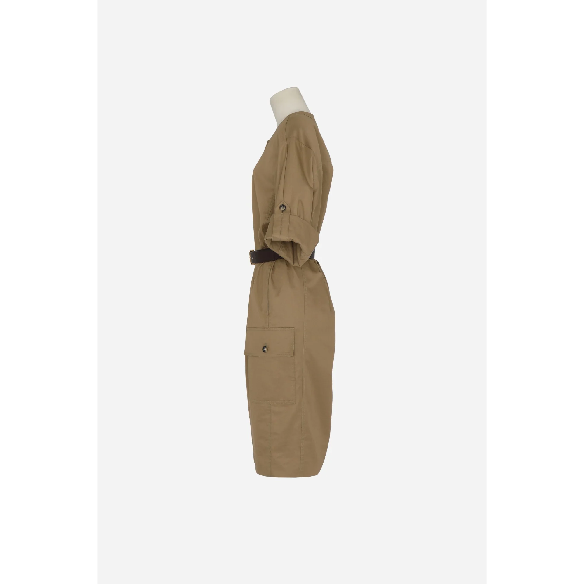 Robe Twill De Coton - Beige Fonce - Image 3