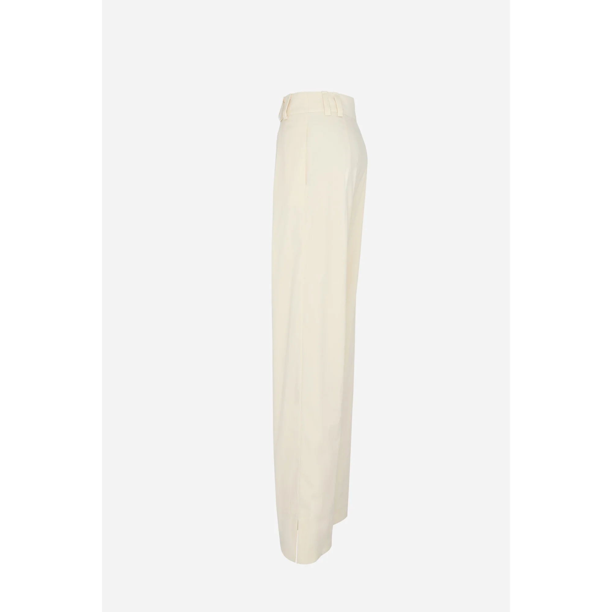 Pantalon Toile De Coton Satine - Blanc Casse - Image 3