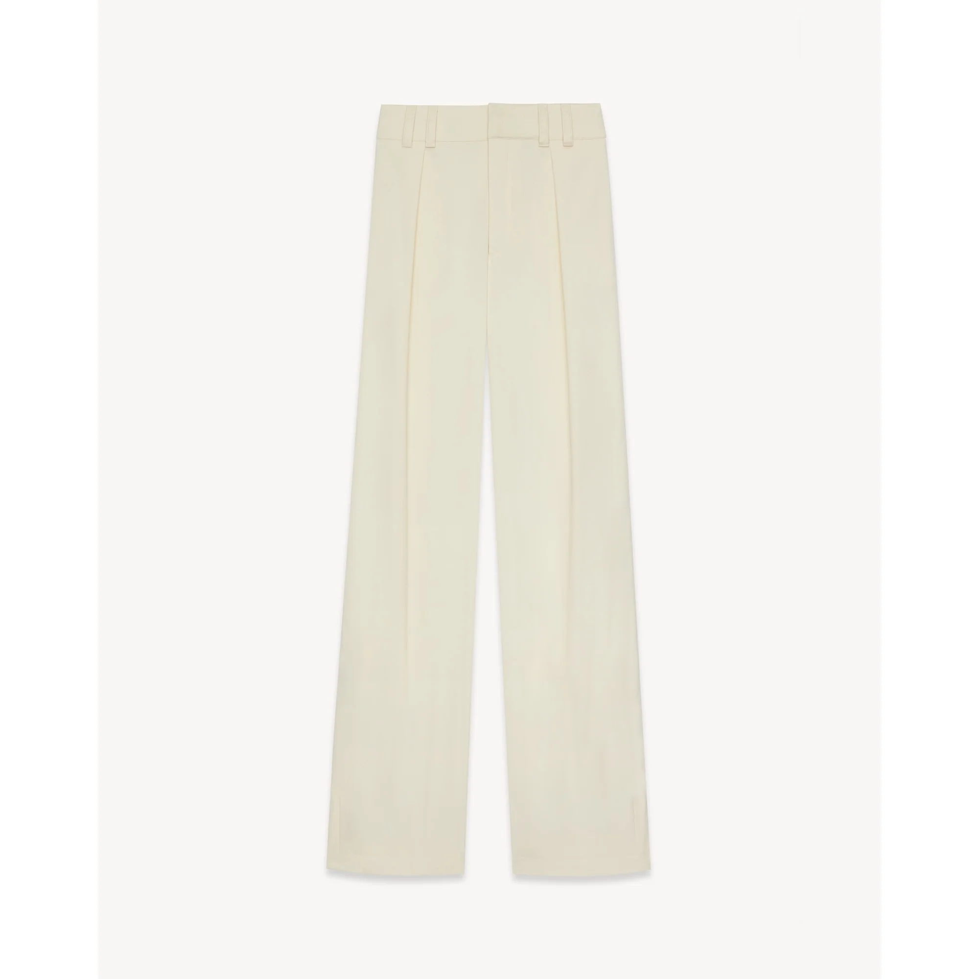Pantalon Toile De Coton Satine - Blanc Casse