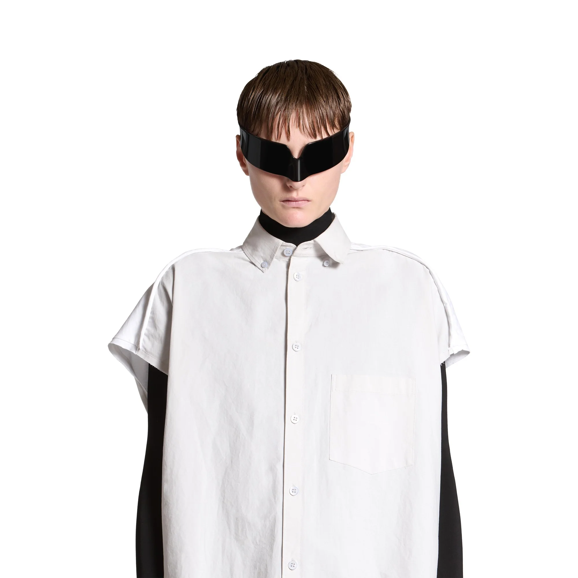 Sleeveless Hybrid Shirt Dress - Dirty White - Image 3